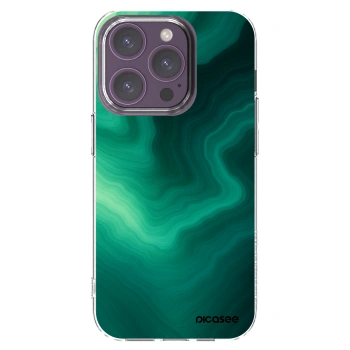 Picasee silikonska prozirna maskica za Apple iPhone 14 Pro - Malachite