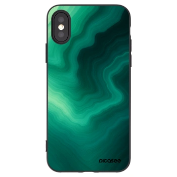 Picasee crna silikonska maskica za Apple iPhone X/XS - Malachite