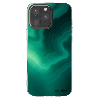 Picasee silikonska prozirna maskica za Apple iPhone 16 Pro Max - Malachite