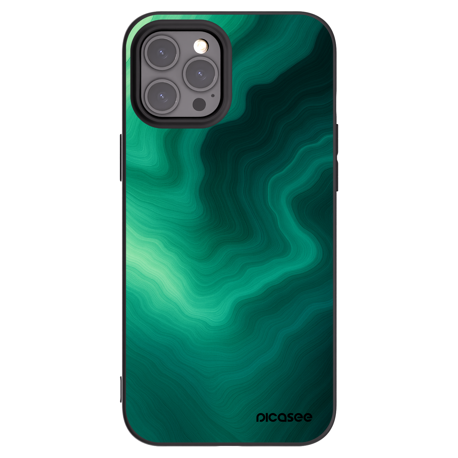 Picasee crna silikonska maskica za Apple iPhone 12 Pro Max - Malachite