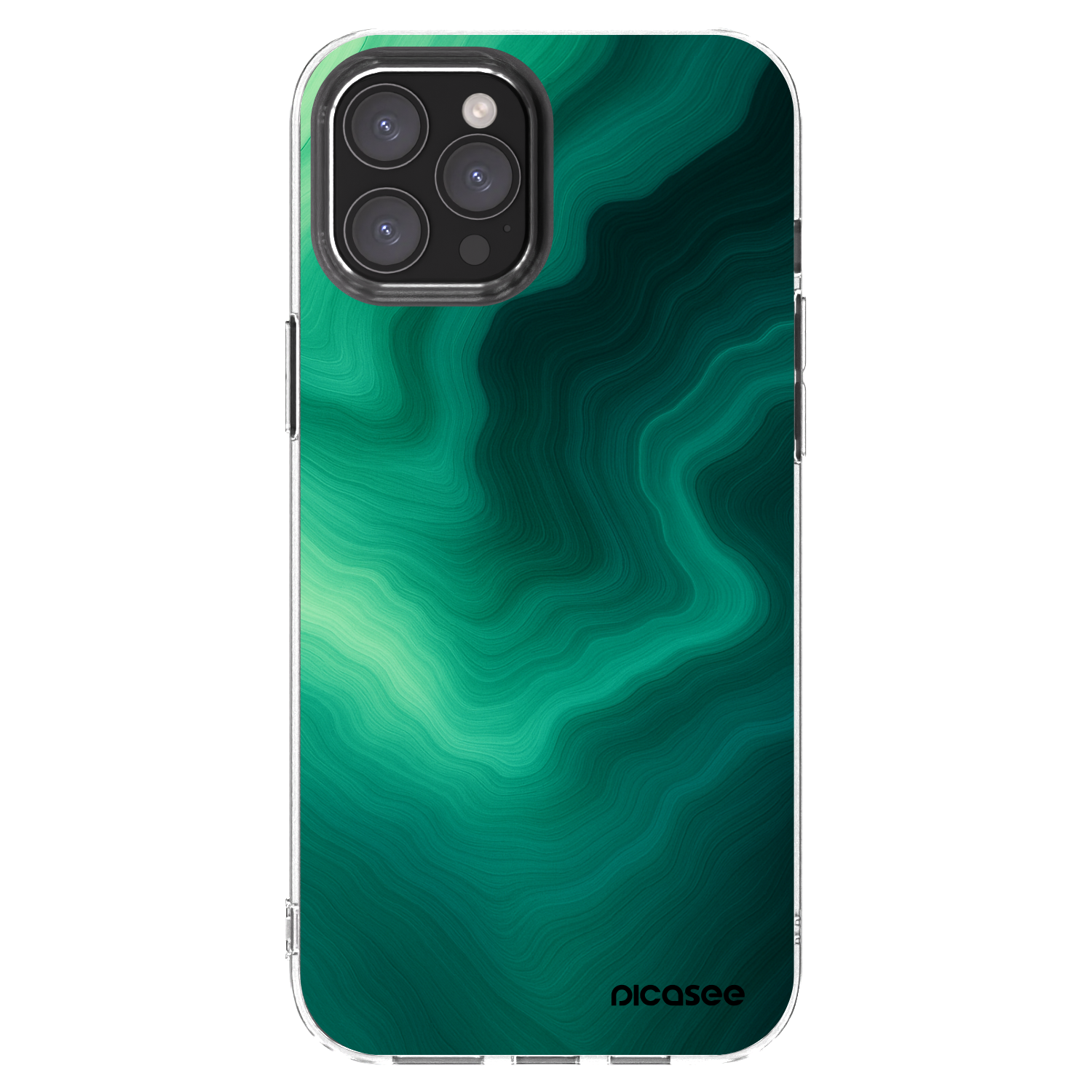 Picasee silikonska prozirna maskica za Apple iPhone 12 Pro Max - Malachite