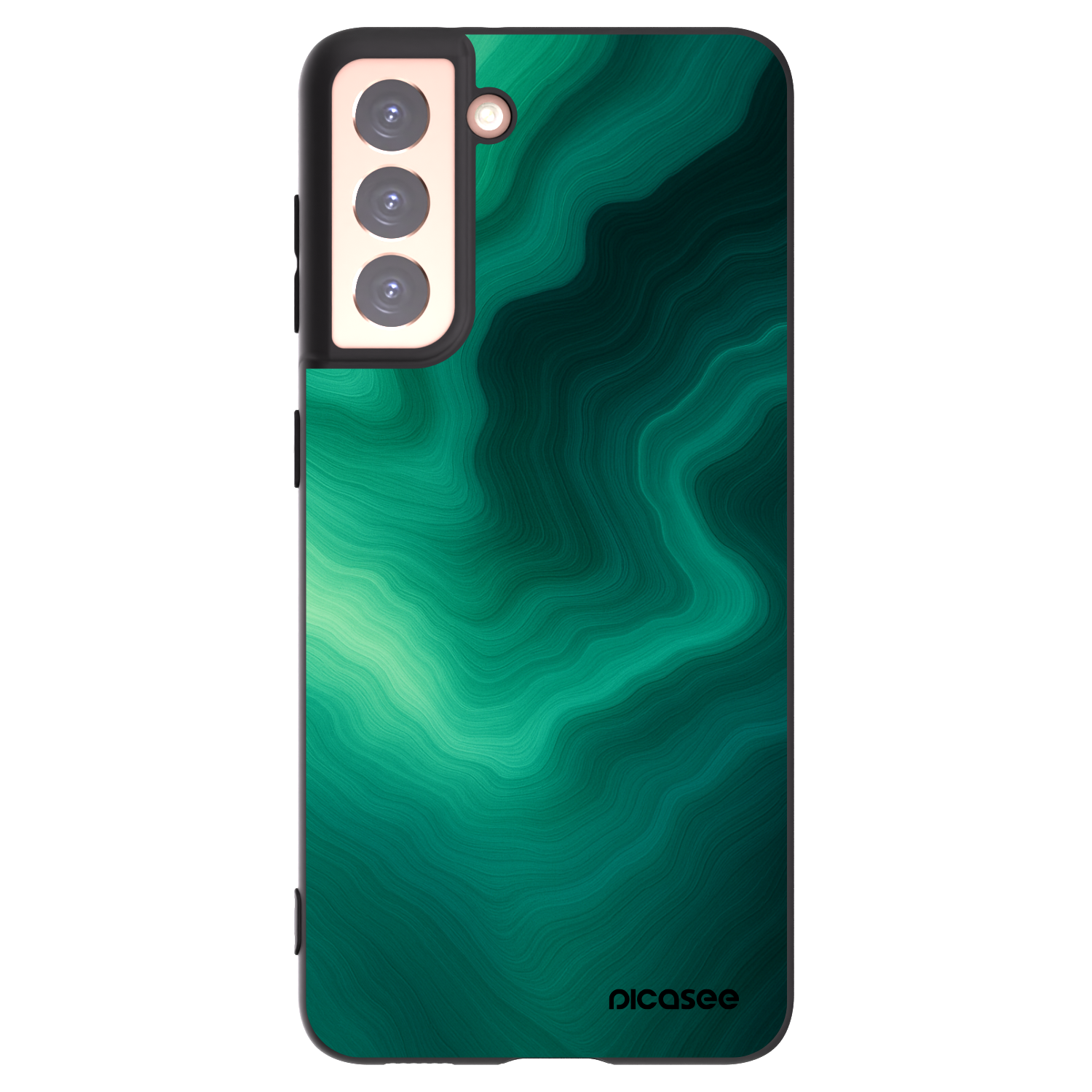 Picasee crna silikonska maskica za Samsung Galaxy S21 5G G991B - Malachite
