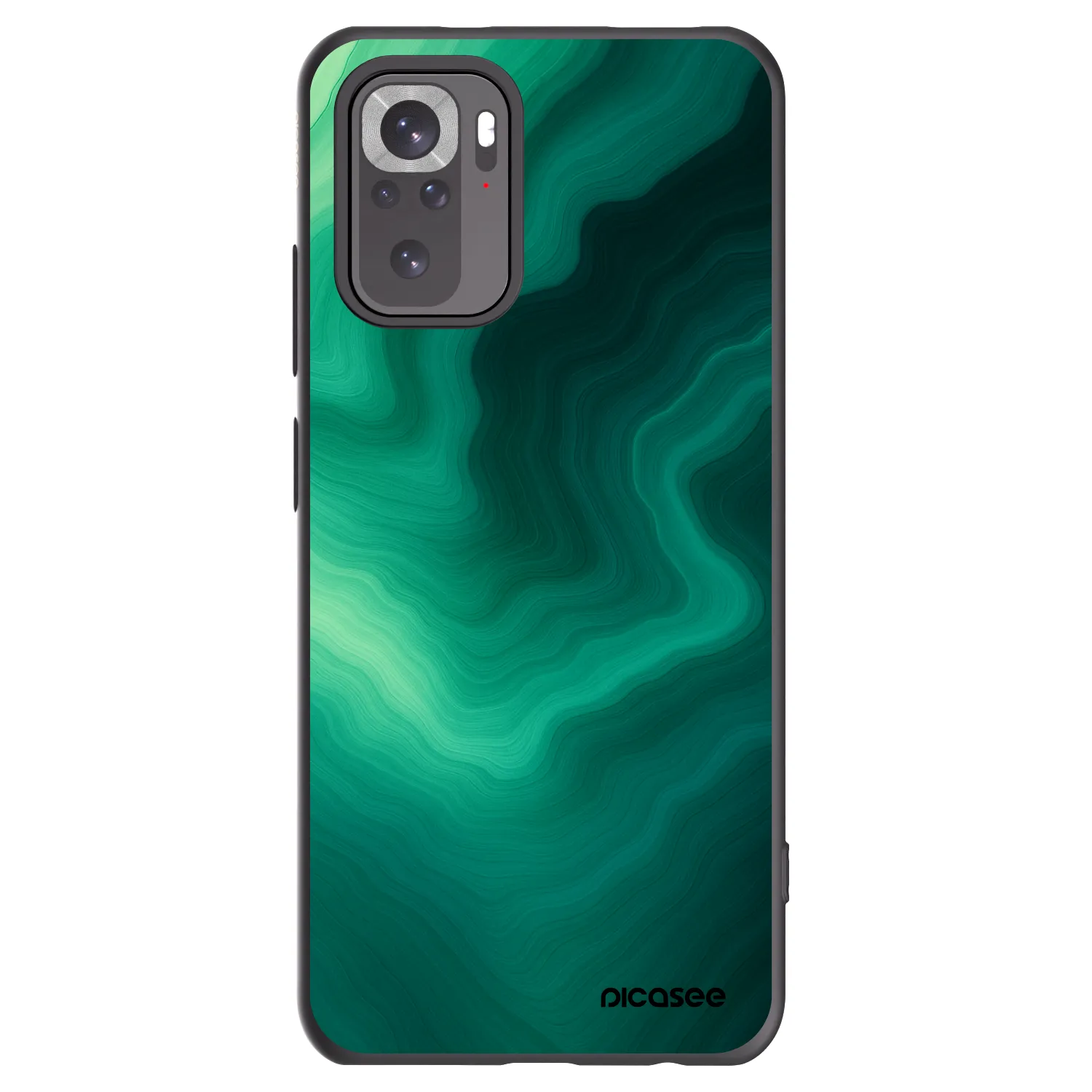 Picasee crna silikonska maskica za Xiaomi Redmi Note 10 - Malachite