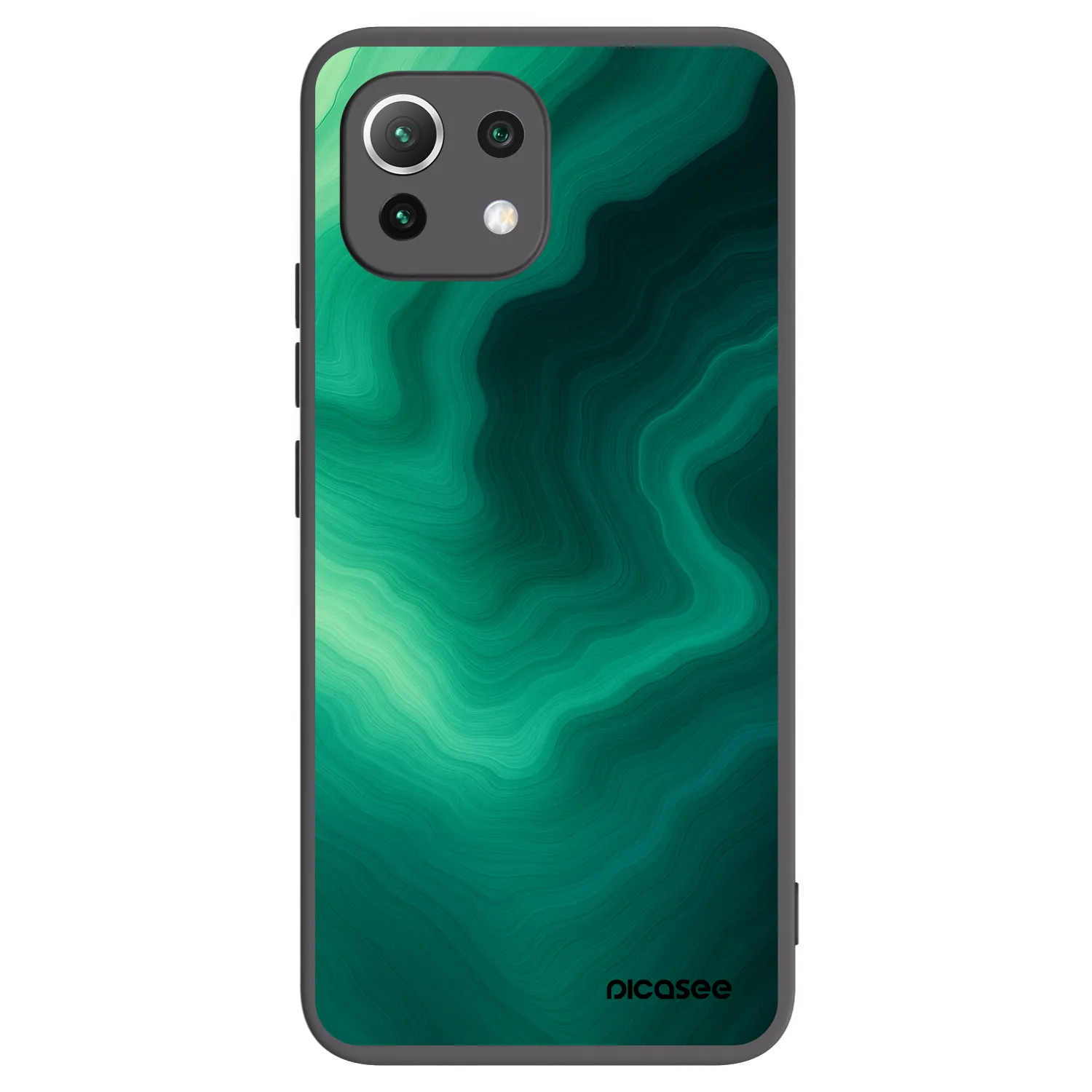 Picasee crna silikonska maskica za Xiaomi Mi 11 Lite - Malachite