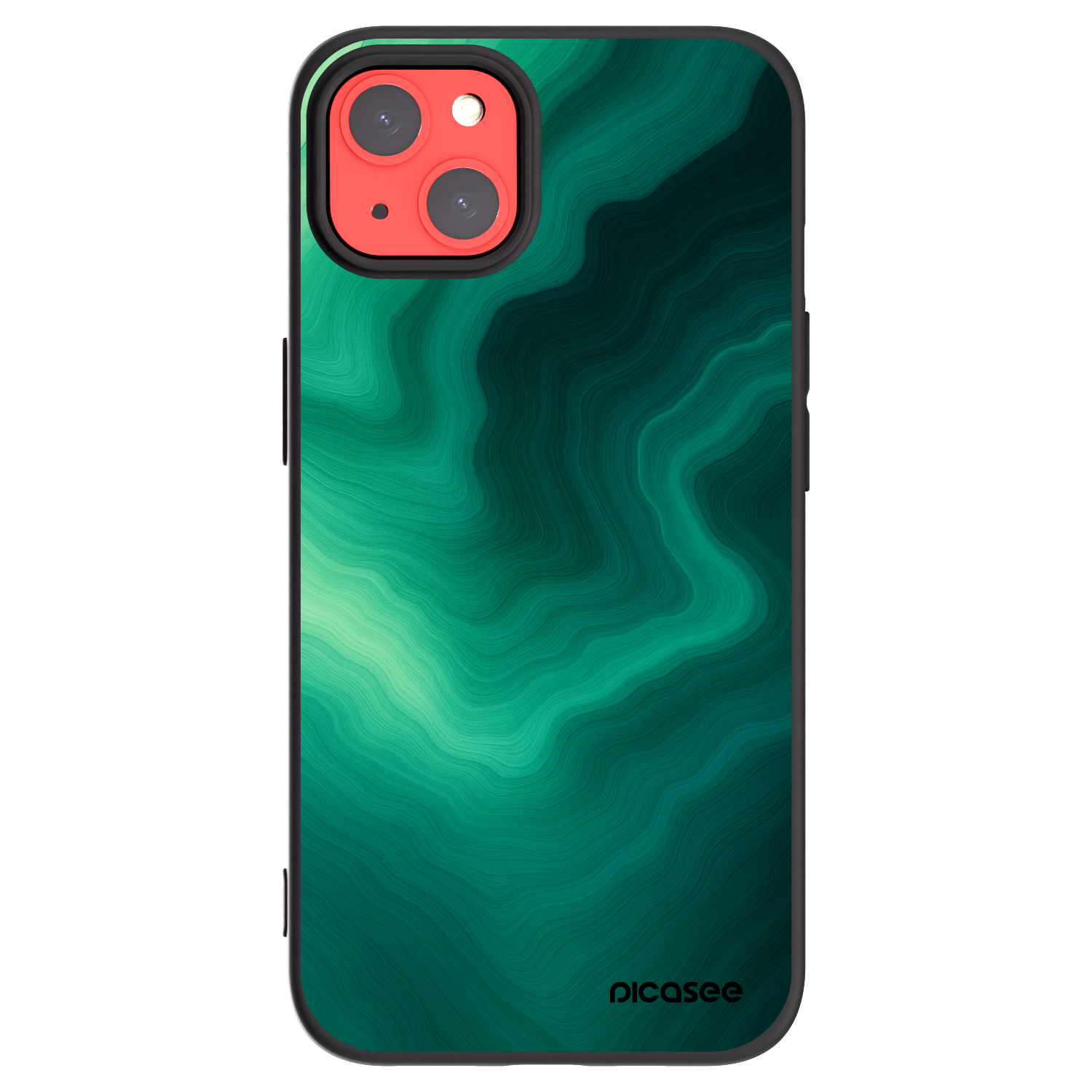 Picasee crna silikonska maskica za Apple iPhone 13 - Malachite