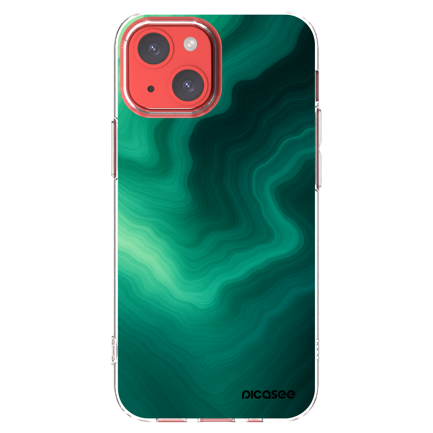 Picasee silikonska prozirna maskica za Apple iPhone 13 mini - Malachite