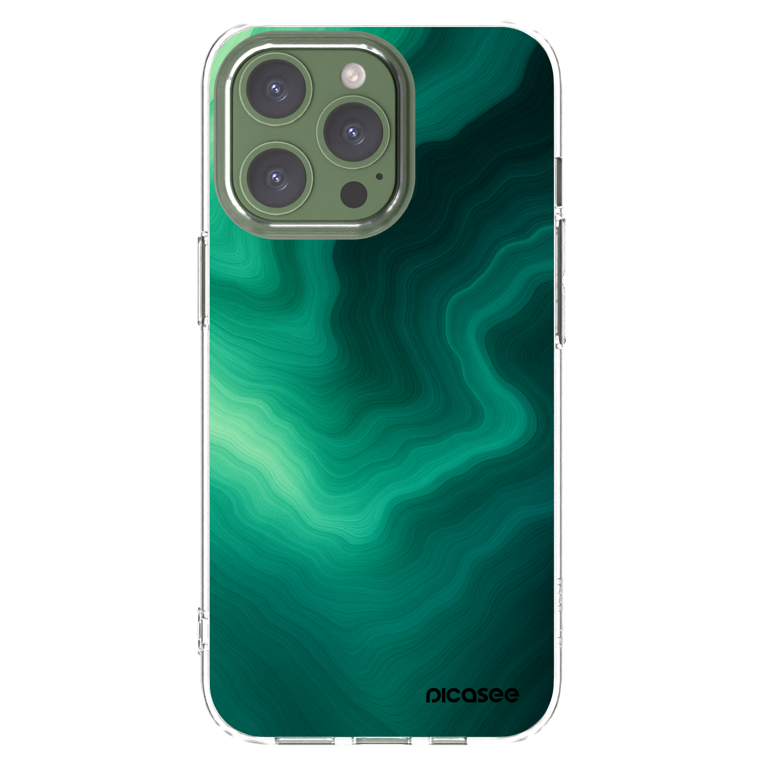 Picasee silikonska prozirna maskica za Apple iPhone 13 Pro - Malachite