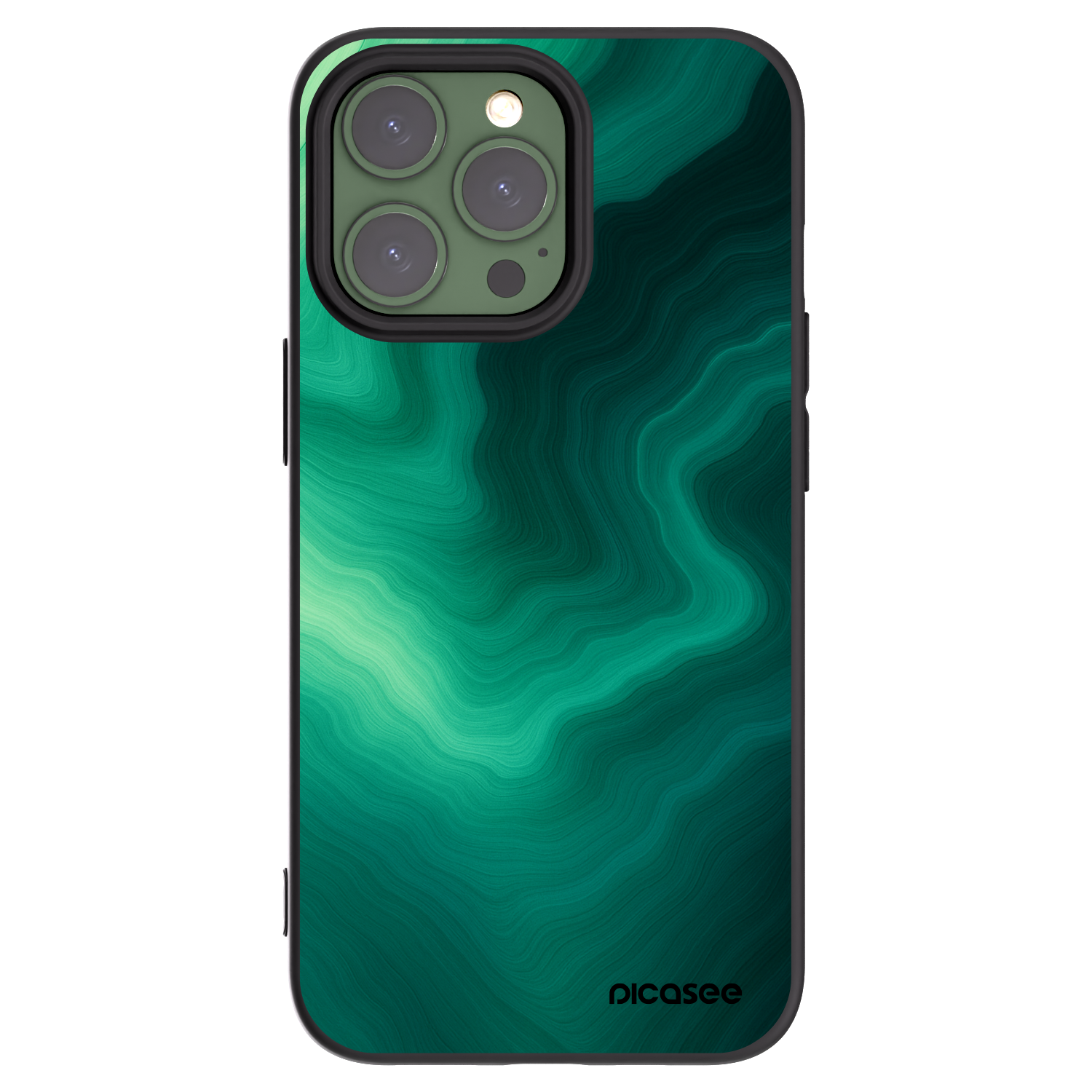 Picasee crna silikonska maskica za Apple iPhone 13 Pro - Malachite