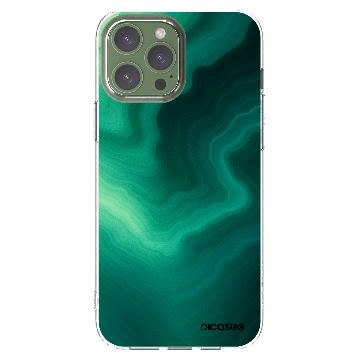 Picasee silikonska prozirna maskica za Apple iPhone 13 Pro Max - Malachite