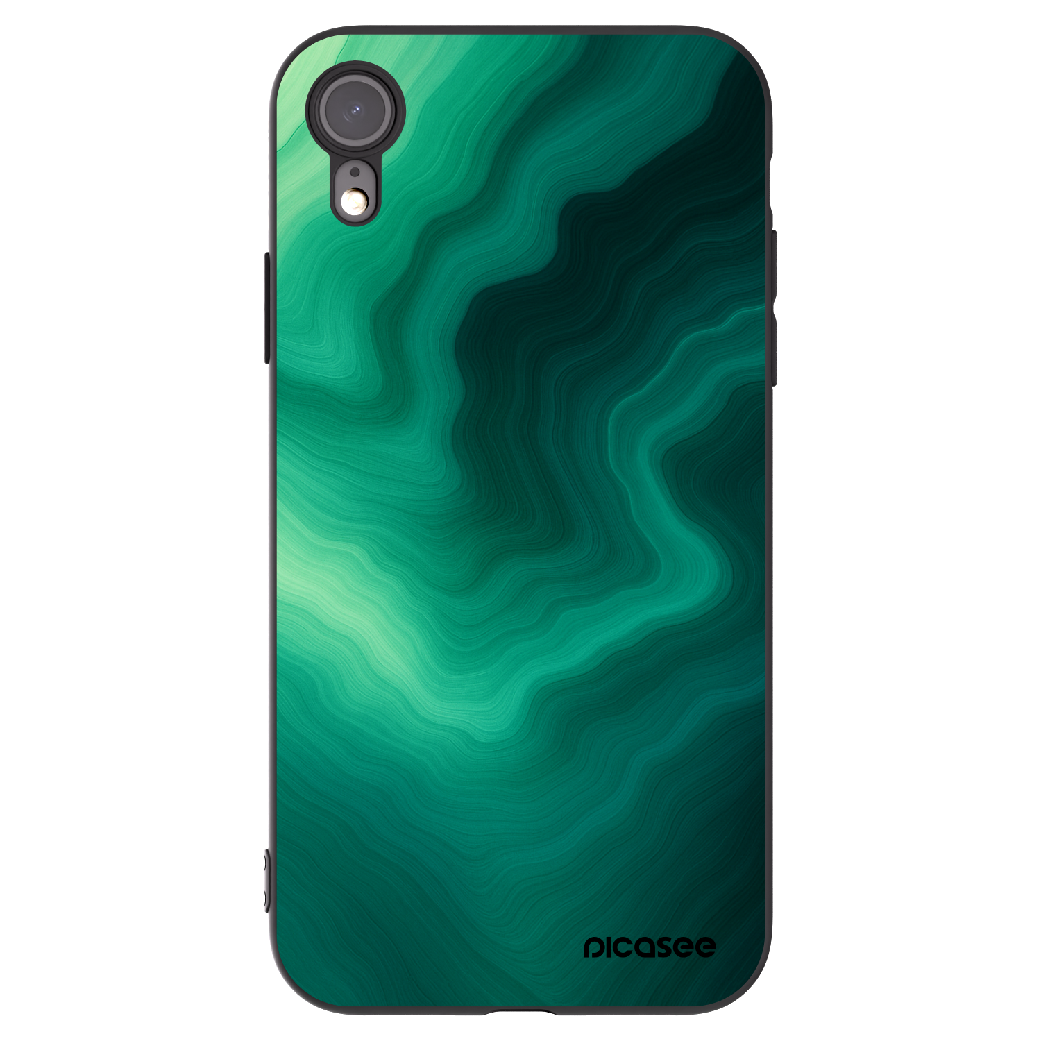 Picasee crna silikonska maskica za Apple iPhone XR - Malachite