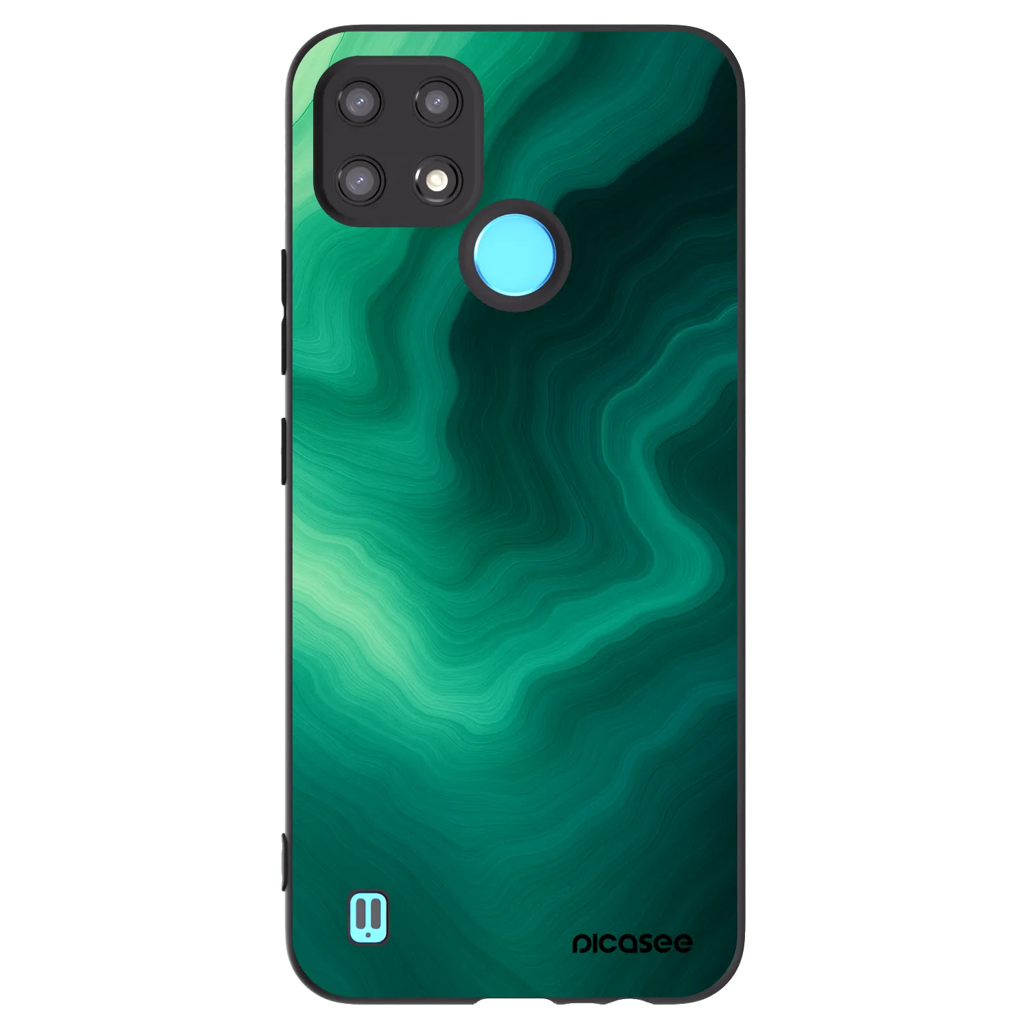 Picasee crna silikonska maskica za Realme C21 - Malachite