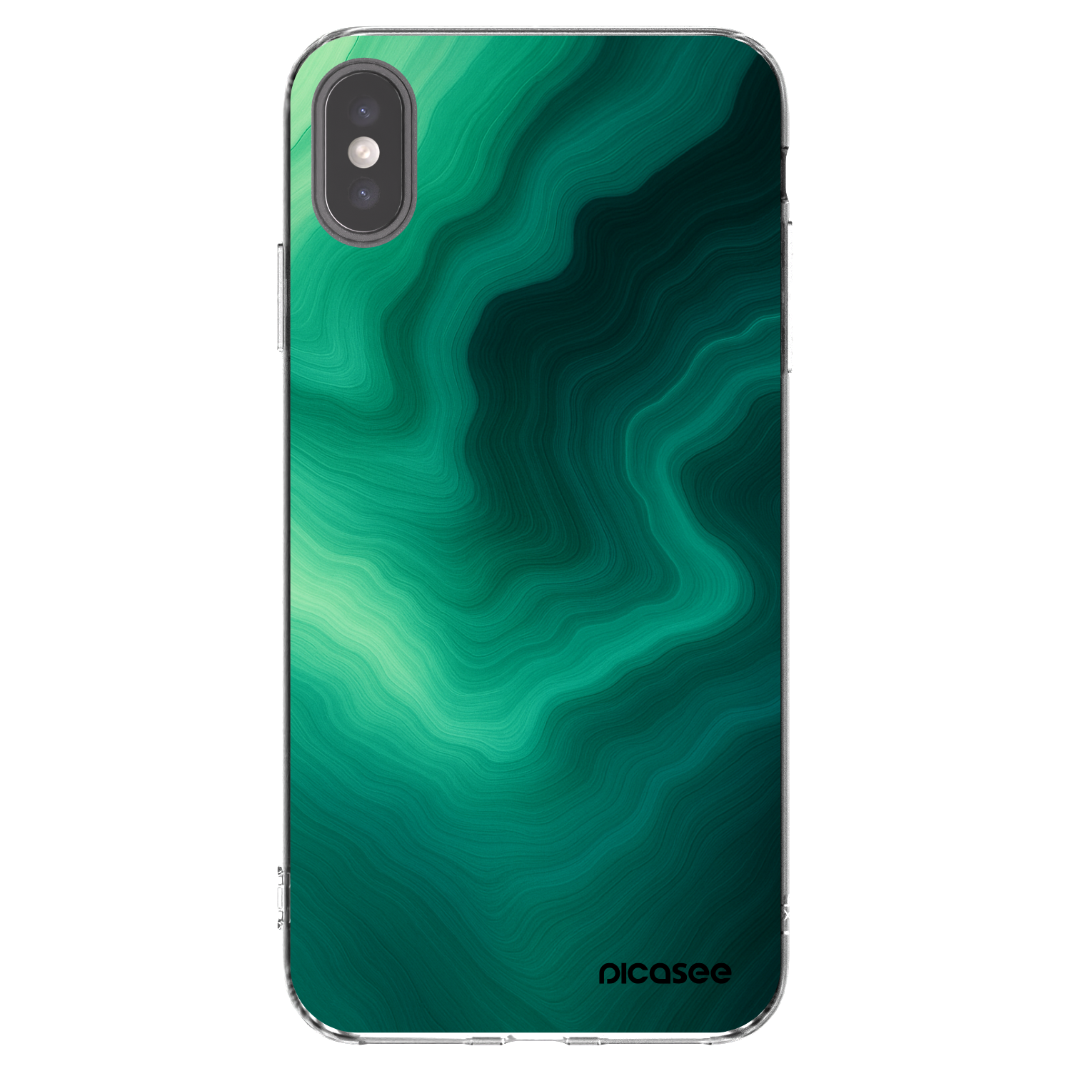 Picasee silikonska prozirna maskica za Apple iPhone XS Max - Malachite