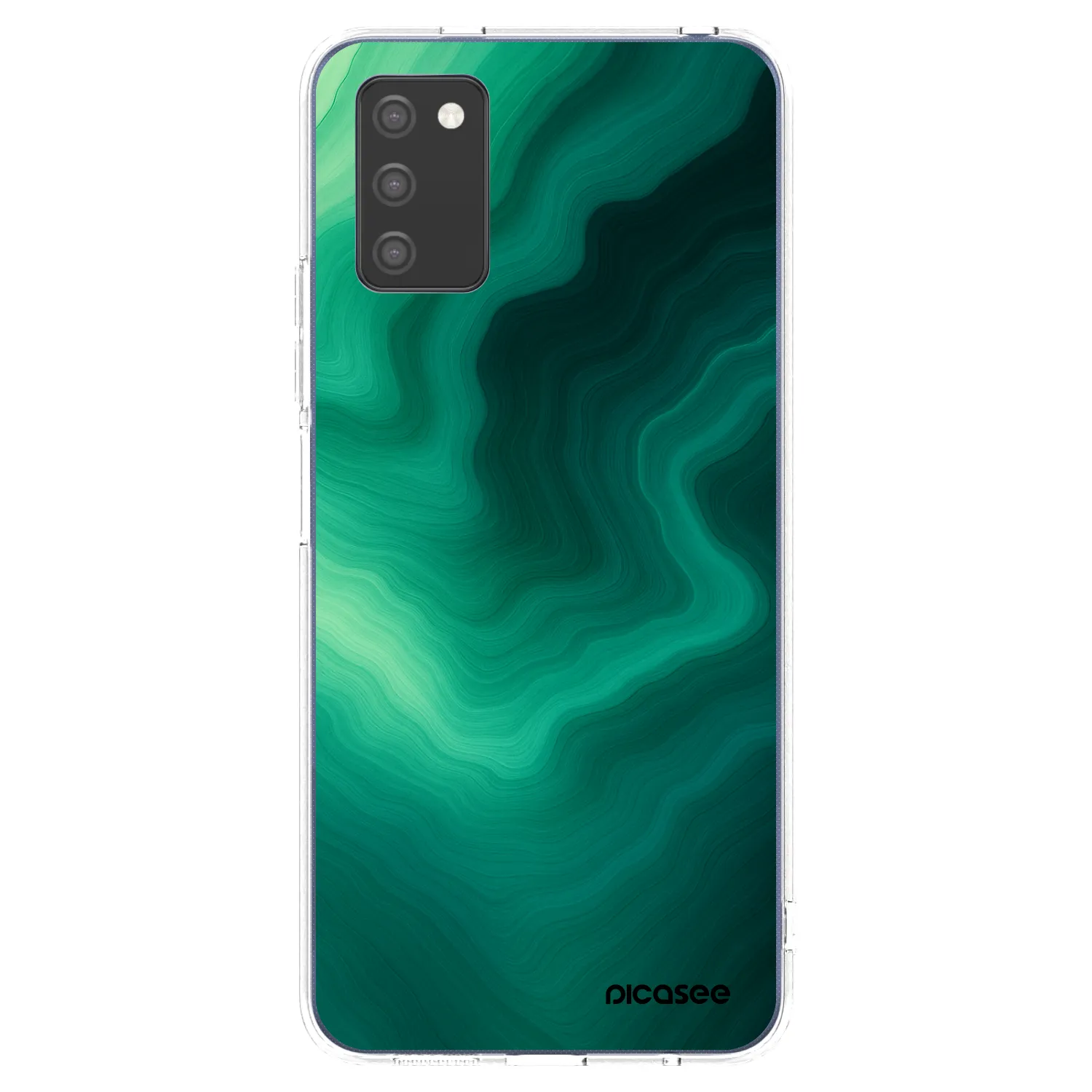 Picasee silikonska prozirna maskica za Samsung Galaxy A03s A037G - Malachite