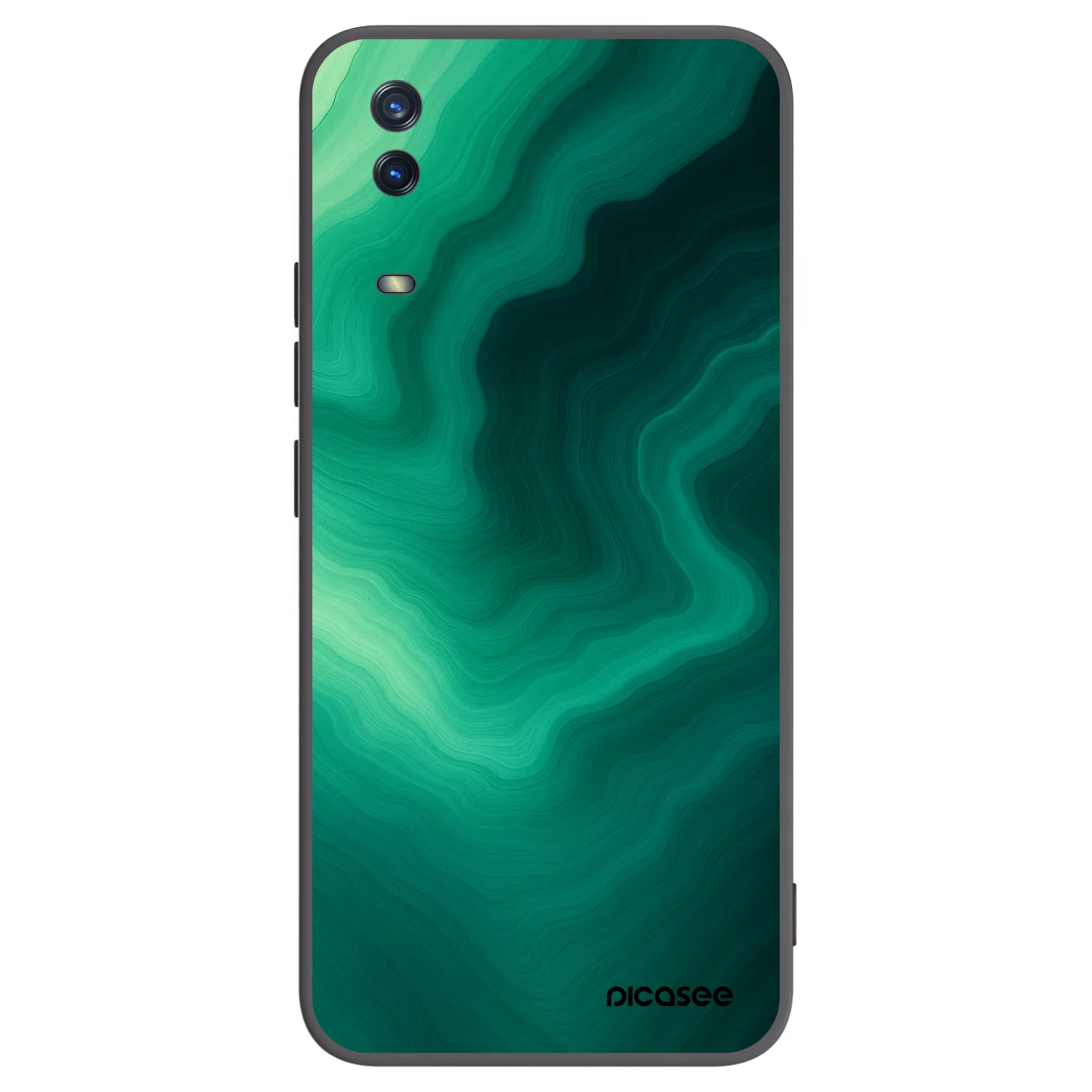 Picasee crna silikonska maskica za Vivo Y11s - Malachite
