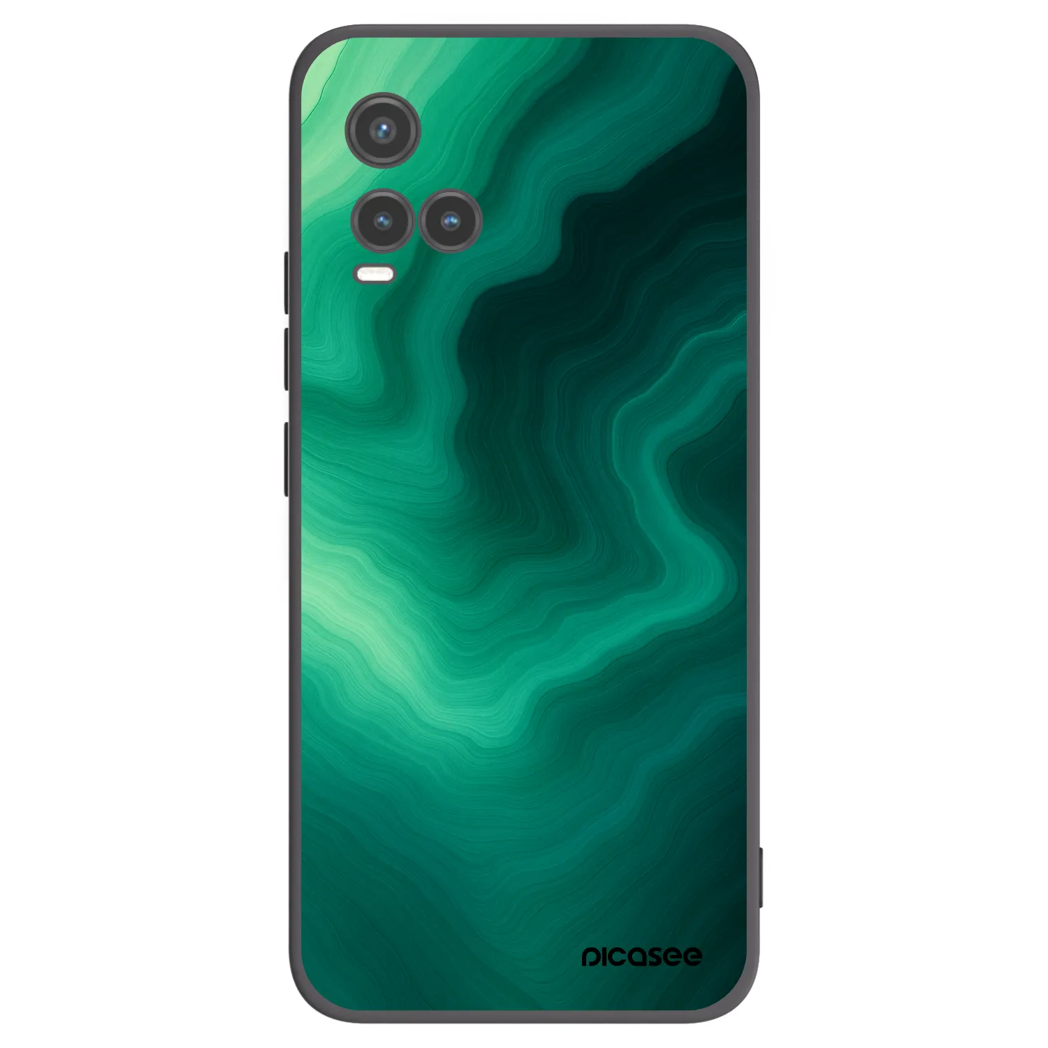 Picasee crna silikonska maskica za Vivo Y33s - Malachite