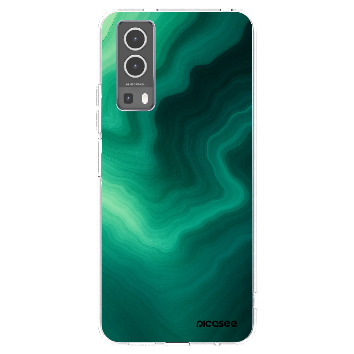 Picasee silikonska prozirna maskica za Vivo Y72 5G - Malachite