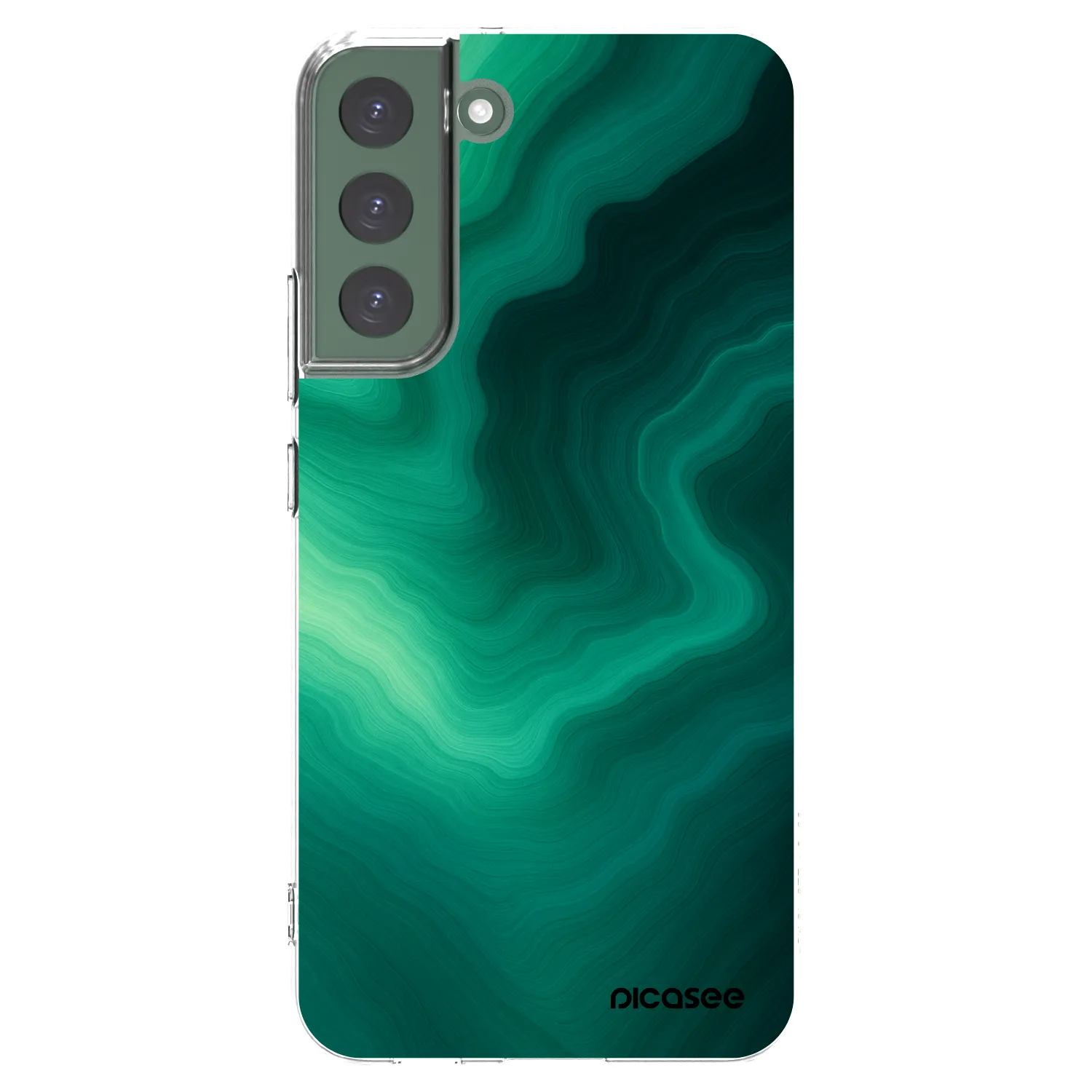Picasee silikonska prozirna maskica za Samsung Galaxy S22+ 5G - Malachite
