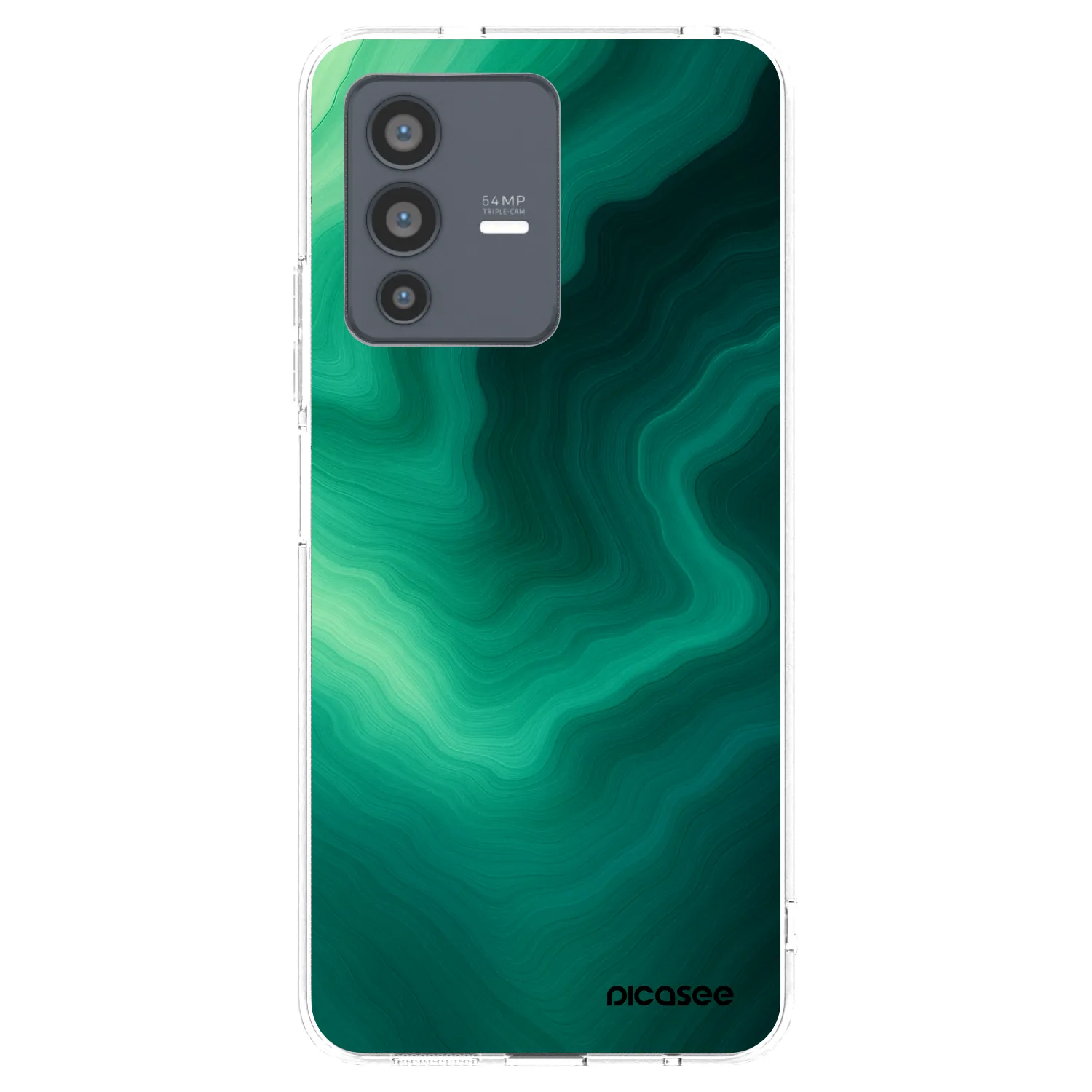 Picasee silikonska prozirna maskica za Vivo V23 5G - Malachite