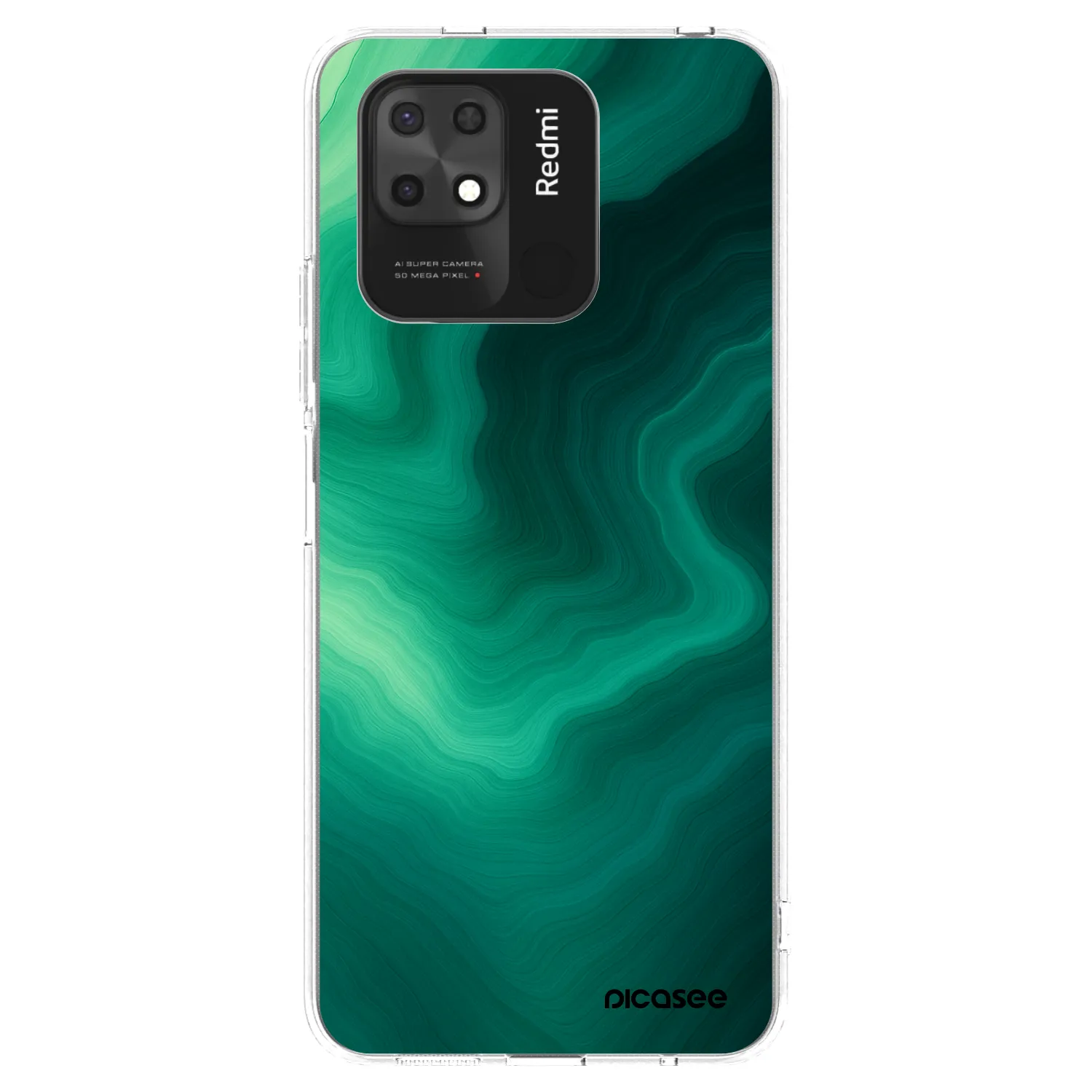 Picasee silikonska prozirna maskica za Xiaomi Redmi 10C - Malachite
