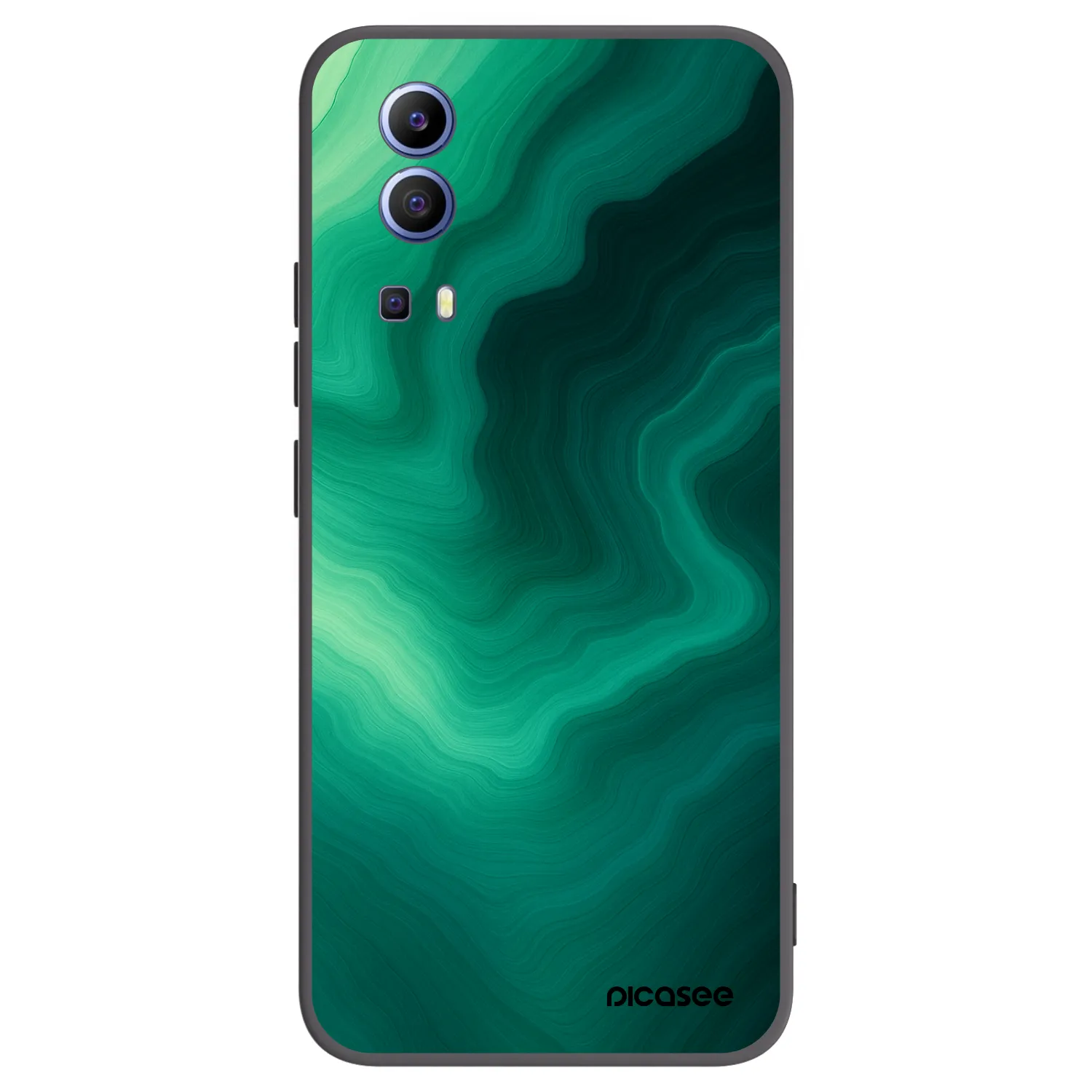 Picasee crna silikonska maskica za Vivo Y52 5G - Malachite