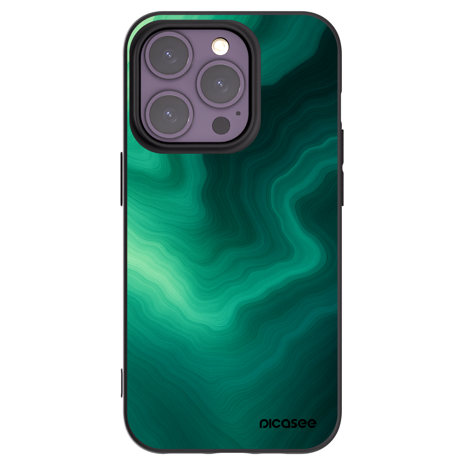 Picasee crna silikonska maskica za Apple iPhone 14 Pro - Malachite