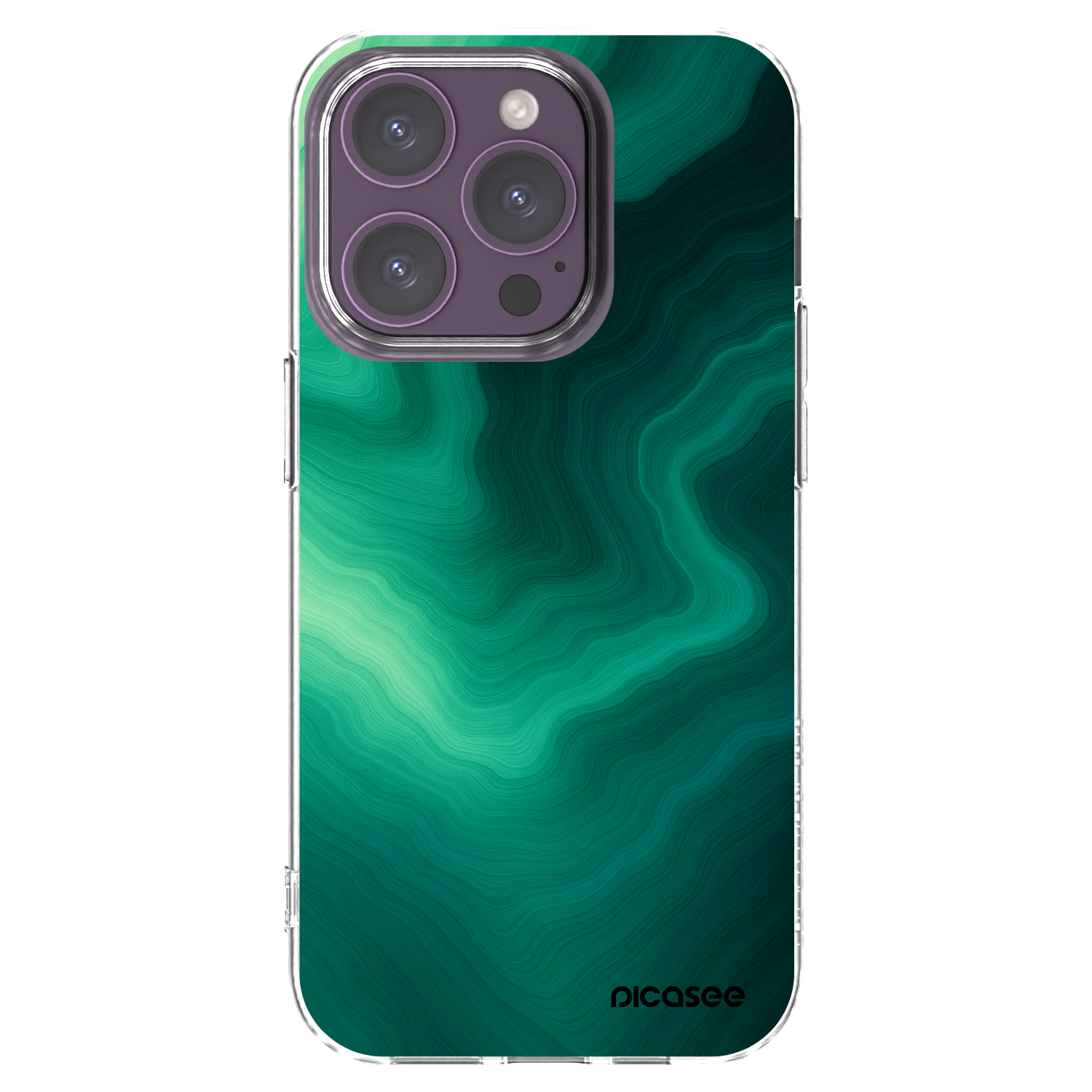 Picasee silikonska prozirna maskica za Apple iPhone 14 Pro - Malachite