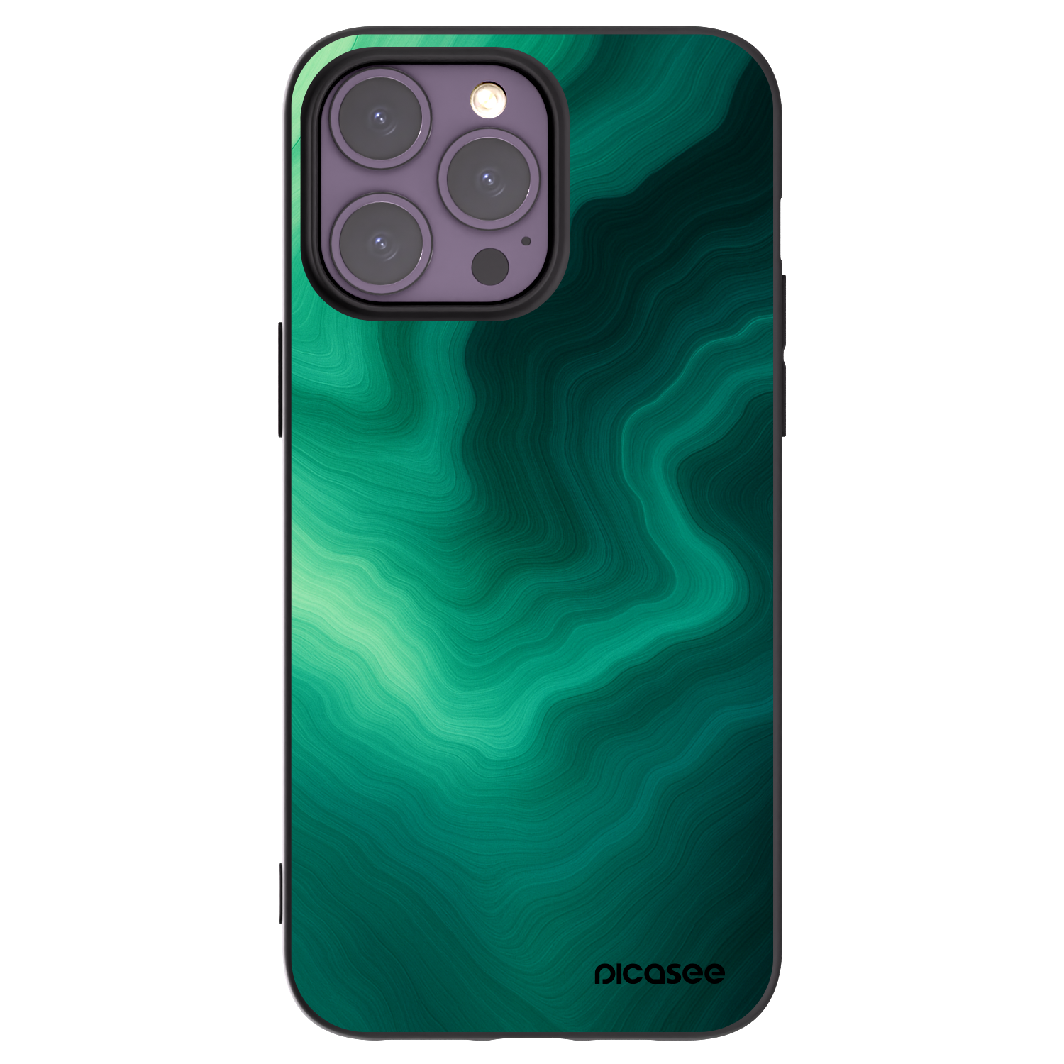 Picasee crna silikonska maskica za Apple iPhone 14 Pro Max - Malachite