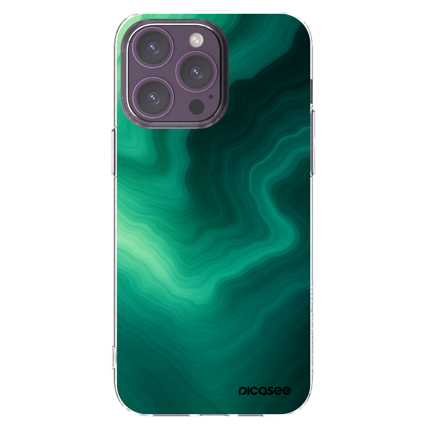 Picasee silikonska prozirna maskica za Apple iPhone 14 Pro Max - Malachite