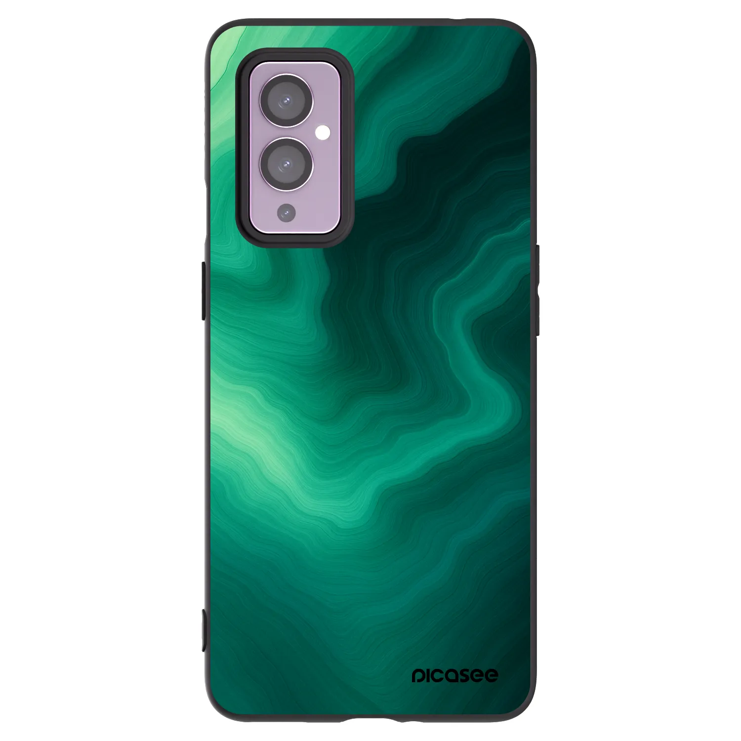 Picasee crna silikonska maskica za OnePlus 9 - Malachite