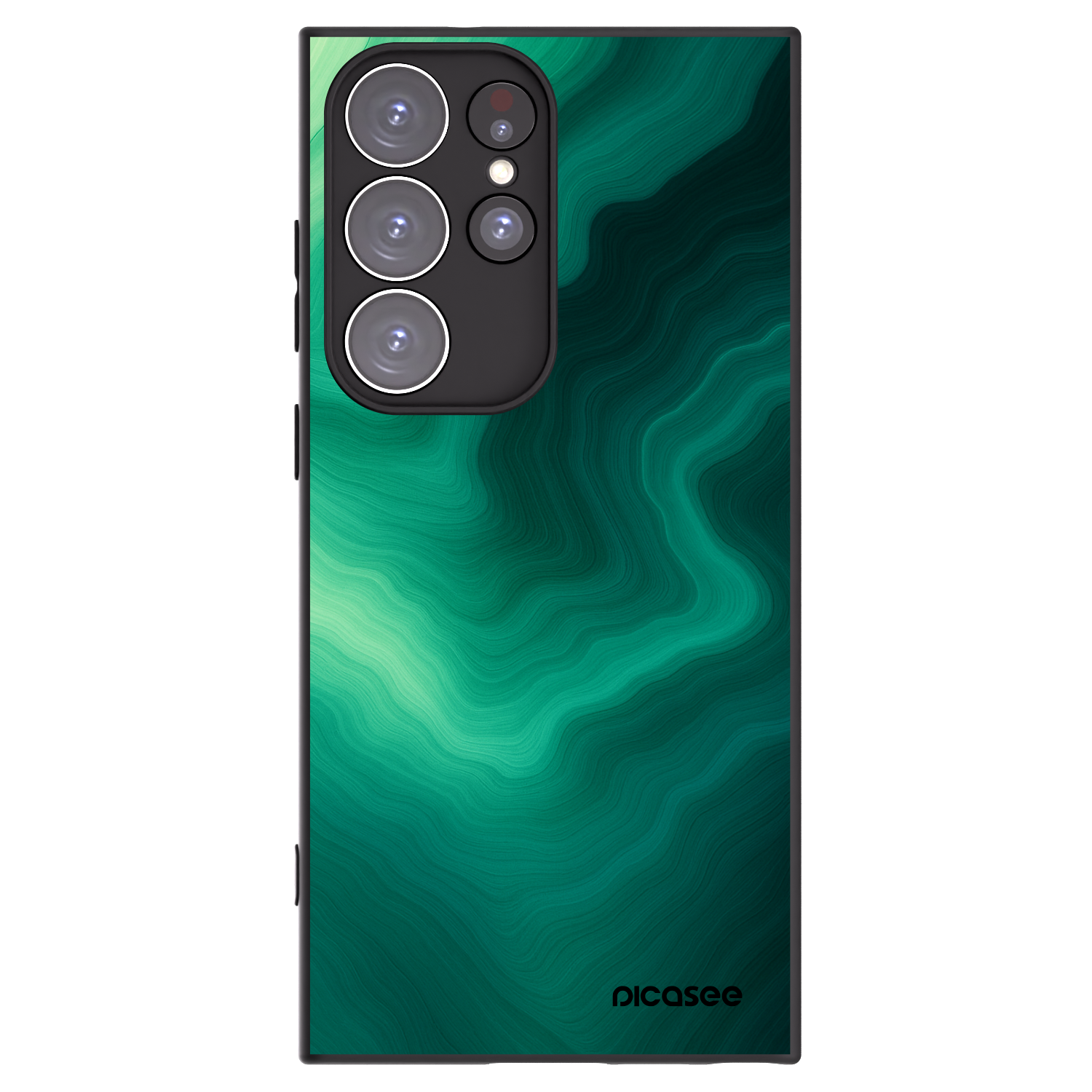 Picasee crna silikonska maskica za Samsung Galaxy S23 Ultra 5G - Malachite