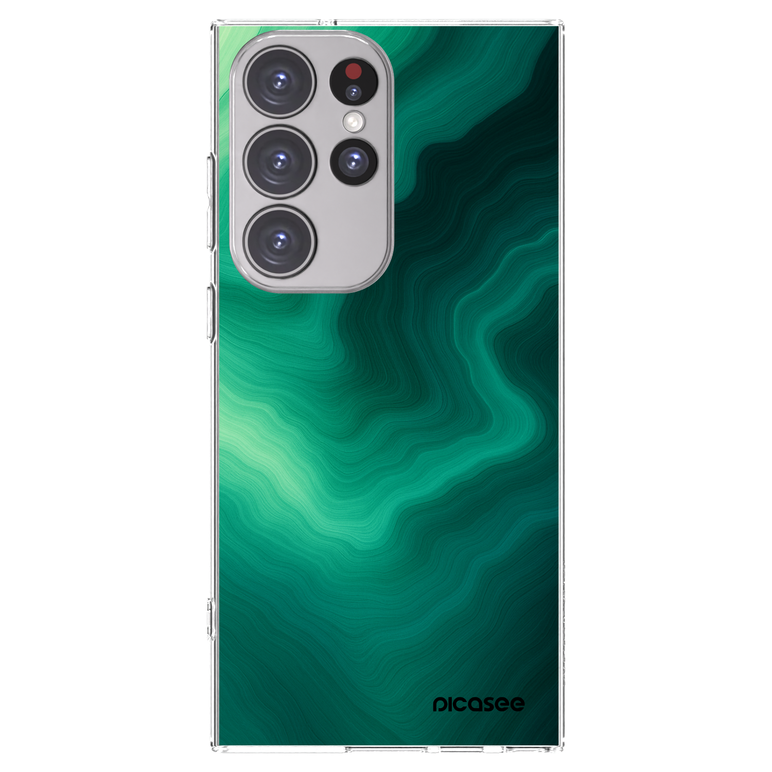 Picasee silikonska prozirna maskica za Samsung Galaxy S23 Ultra 5G - Malachite