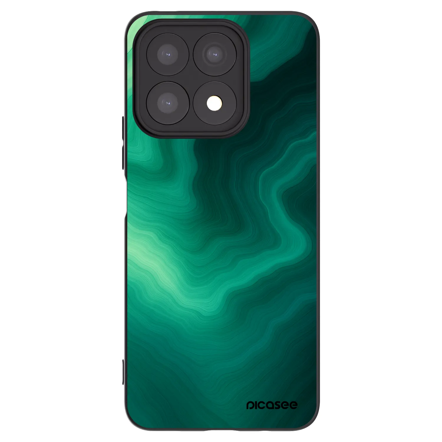 Picasee crna silikonska maskica za Honor X8a - Malachite