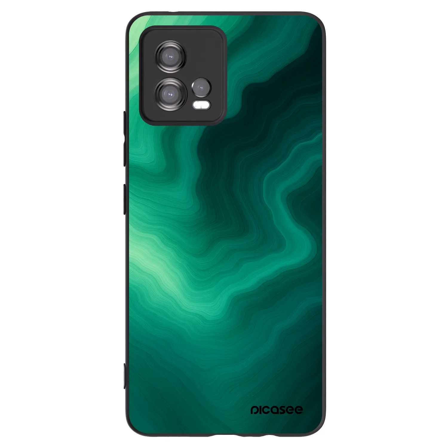 Picasee crna silikonska maskica za Motorola Moto G72 - Malachite
