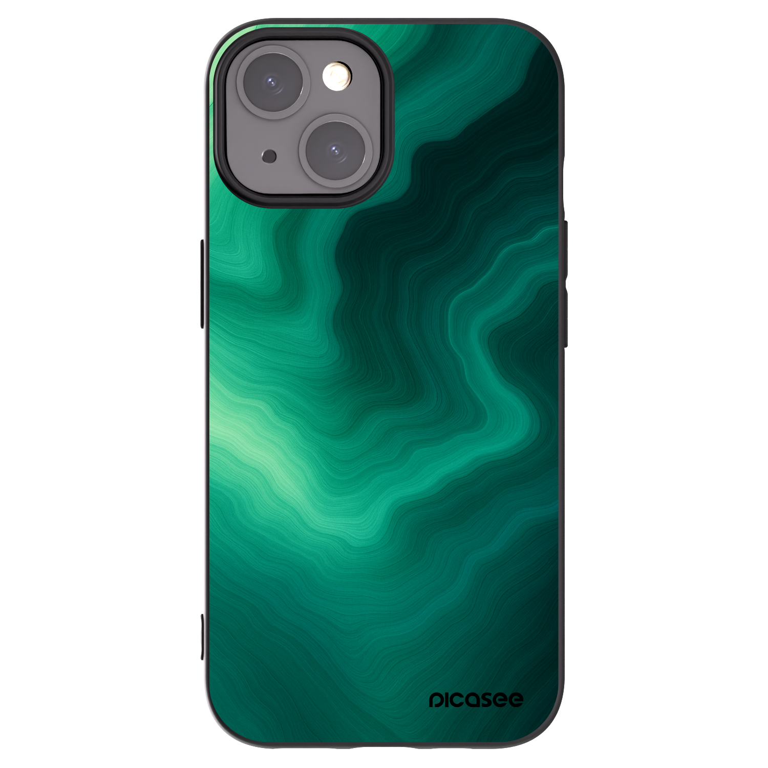 Picasee crna silikonska maskica za Apple iPhone 15 - Malachite
