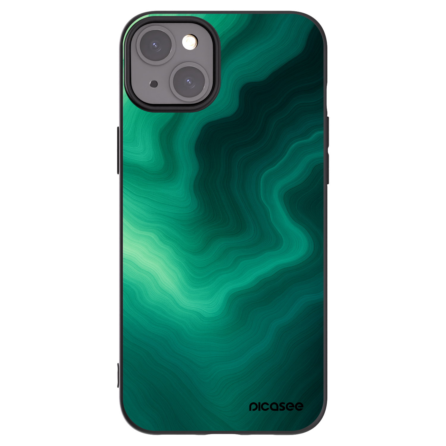 Picasee crna silikonska maskica za Apple iPhone 15 Plus - Malachite