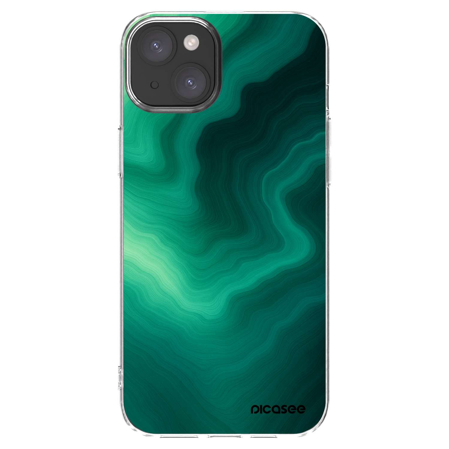 Picasee silikonska prozirna maskica za Apple iPhone 15 Plus - Malachite