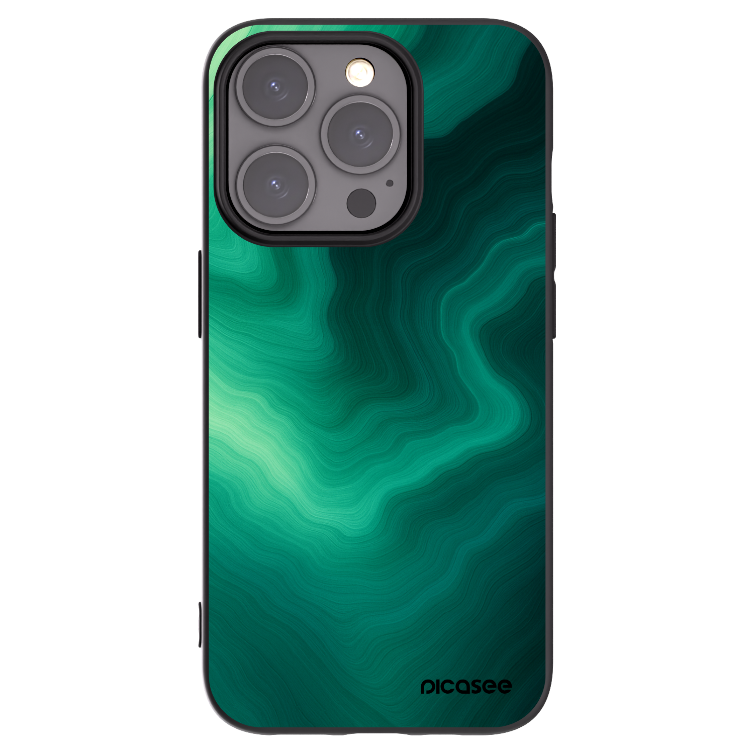 Picasee crna silikonska maskica za Apple iPhone 15 Pro - Malachite