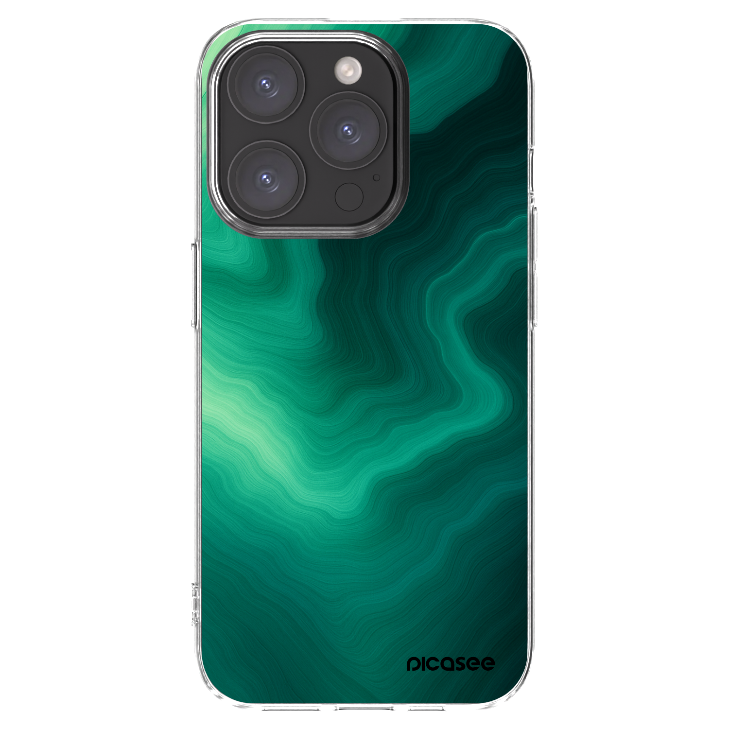 Picasee silikonska prozirna maskica za Apple iPhone 15 Pro - Malachite