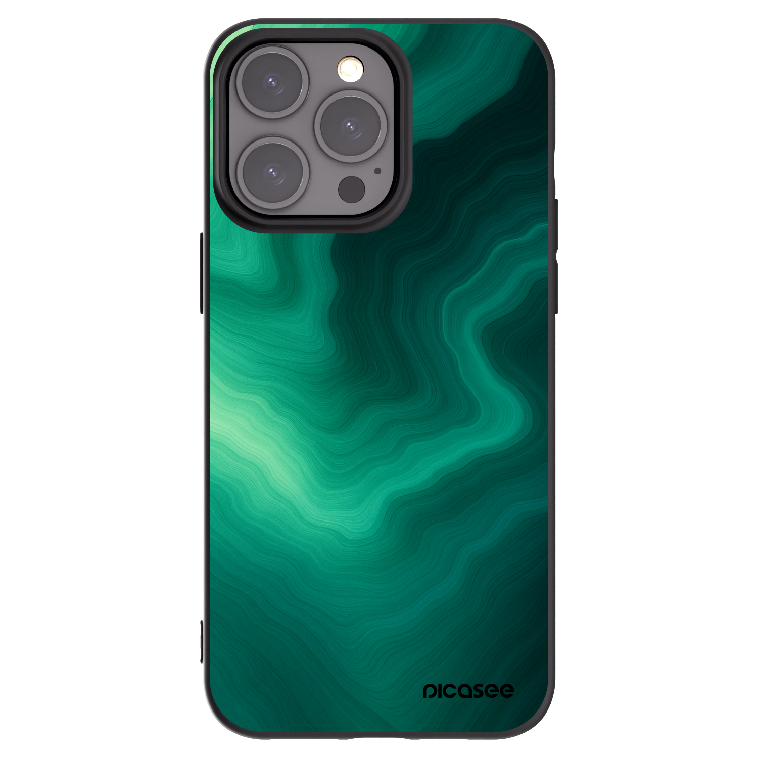 Picasee crna silikonska maskica za Apple iPhone 15 Pro Max - Malachite
