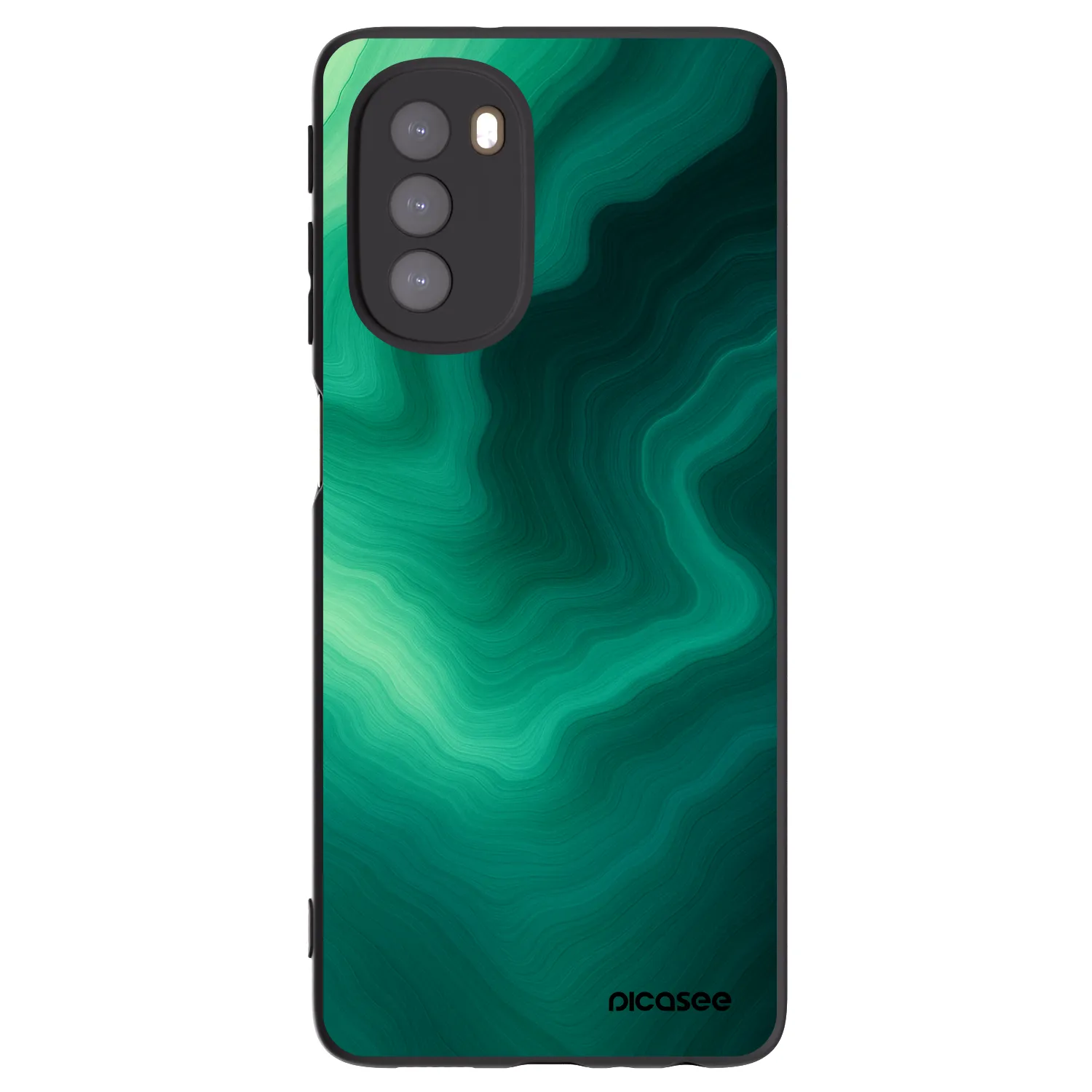 Picasee crna silikonska maskica za Motorola Moto G51 - Malachite