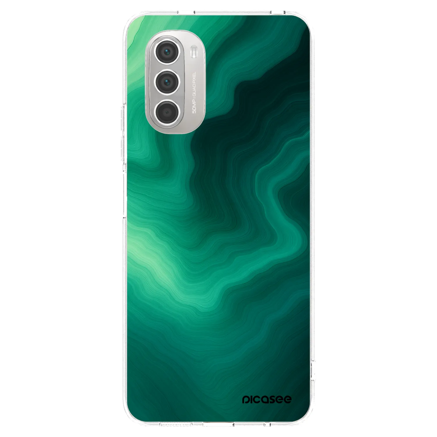 Picasee silikonska prozirna maskica za Motorola Moto G51 - Malachite