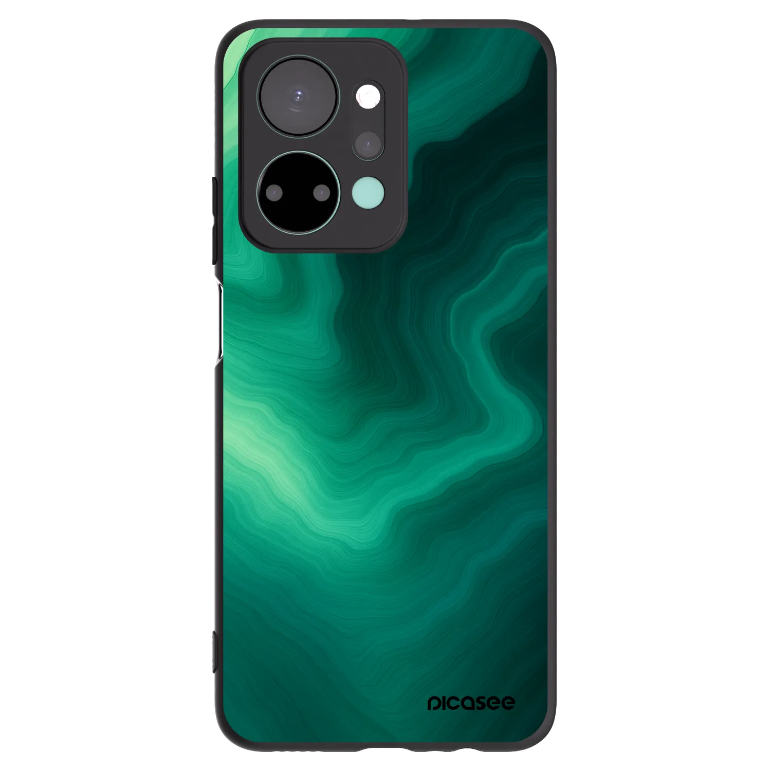 Picasee crna silikonska maskica za Honor X7a - Malachite