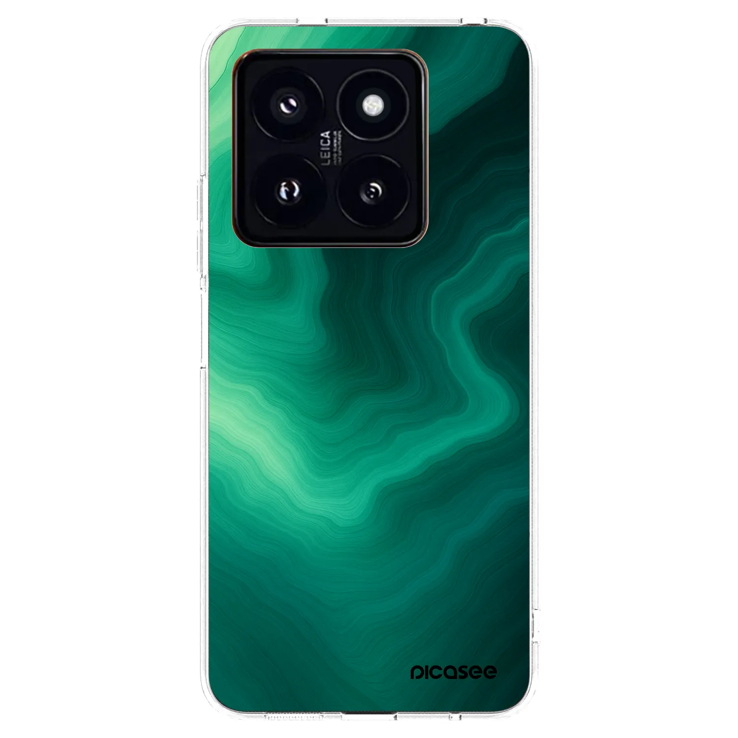Picasee silikonska prozirna maskica za Xiaomi 14 Pro - Malachite