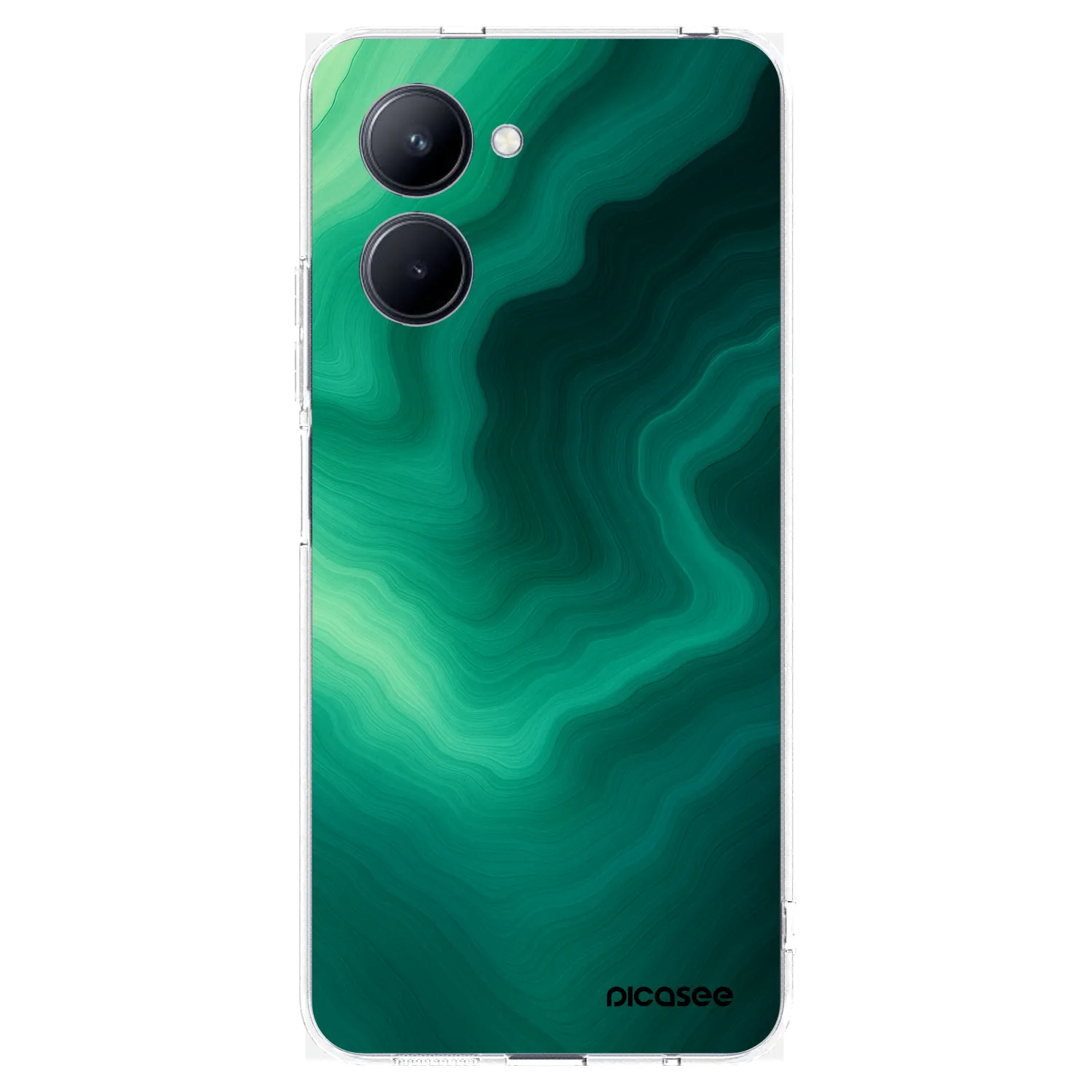 Picasee silikonska prozirna maskica za Realme C33 (2023) - Malachite