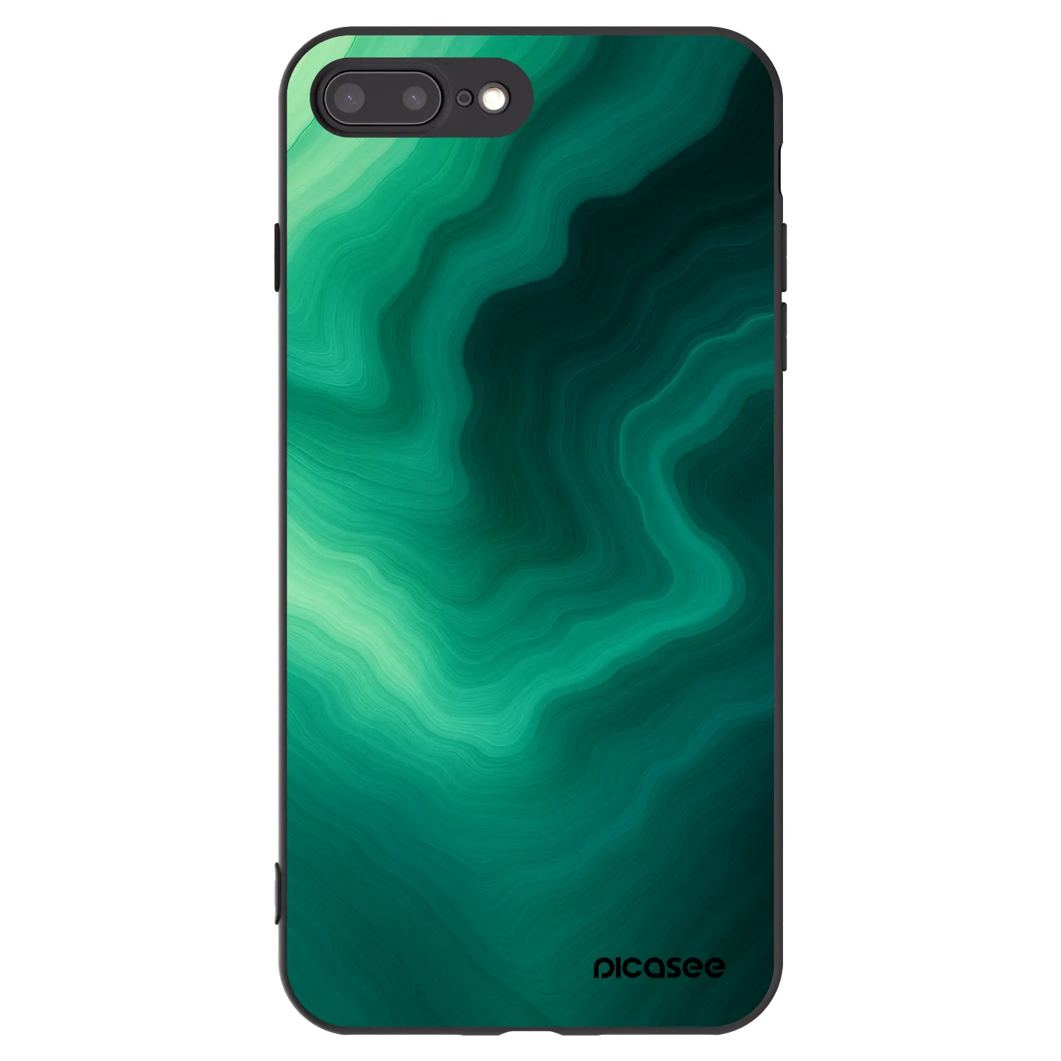 Picasee crna silikonska maskica za Apple iPhone 8 Plus - Malachite