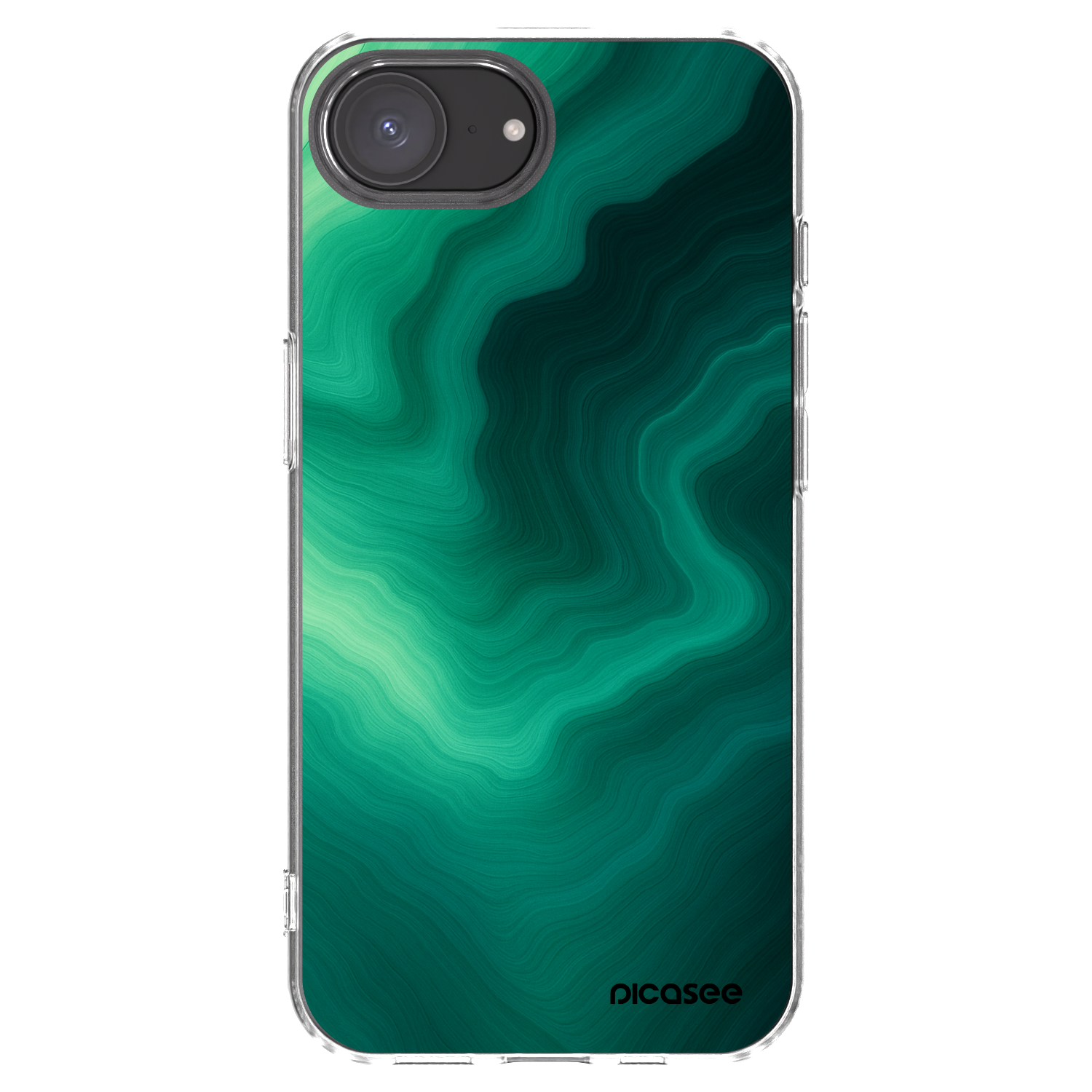 Picasee silikonska prozirna maskica za Apple iPhone 16e - Malachite