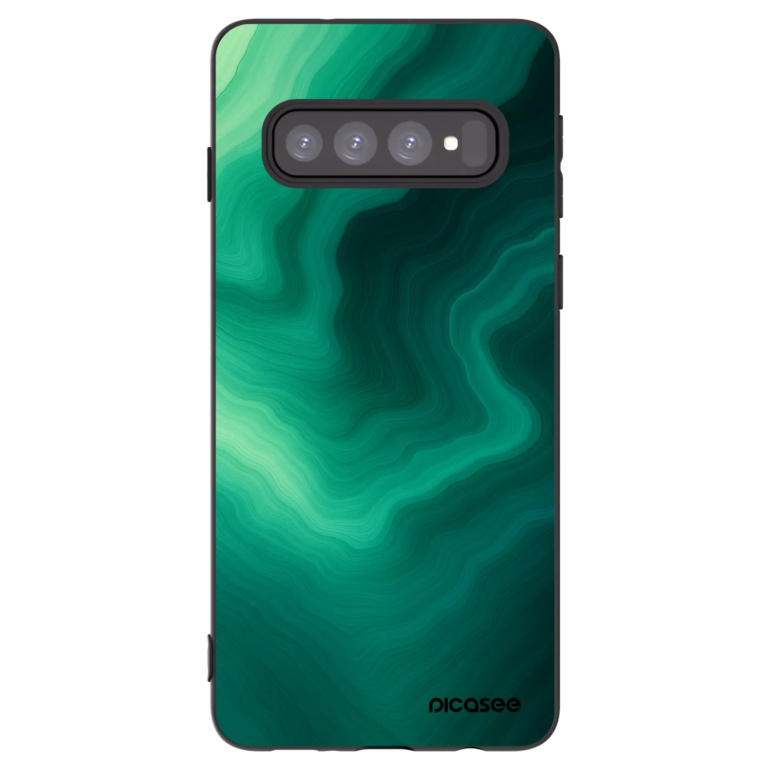 Picasee crna silikonska maskica za Samsung Galaxy S10 G973 - Malachite