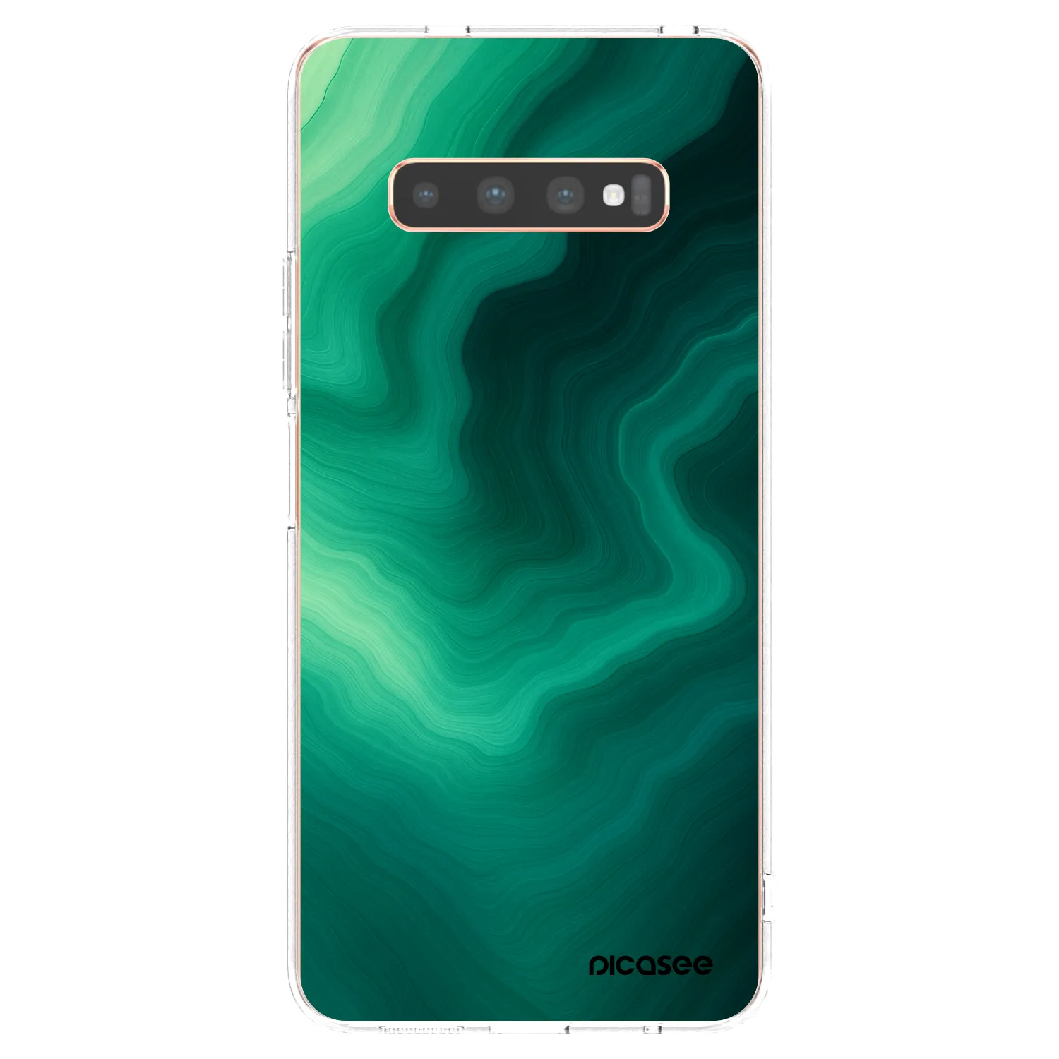 Picasee silikonska prozirna maskica za Samsung Galaxy S10 Plus G975 - Malachite