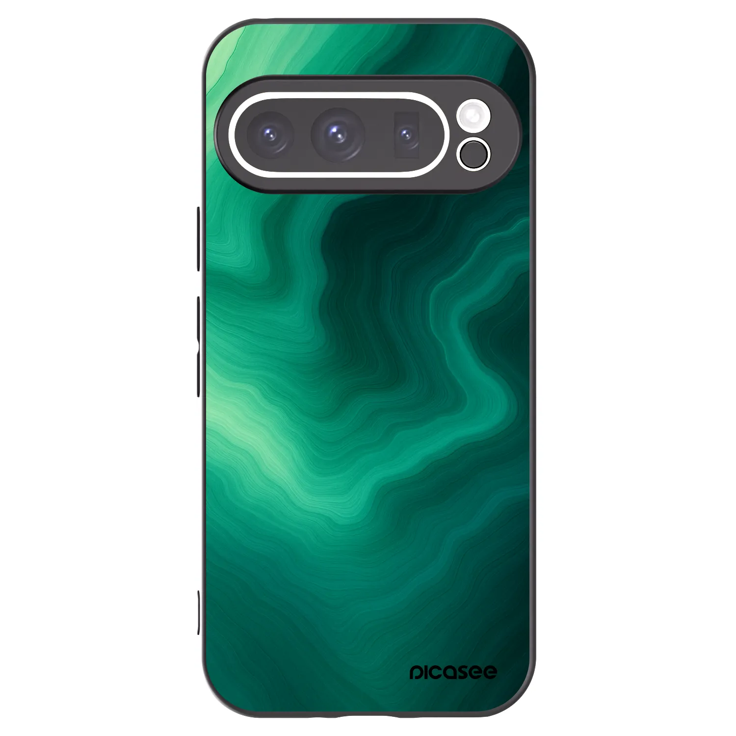 Picasee crna silikonska maskica za Google Pixel 9 Pro - Malachite