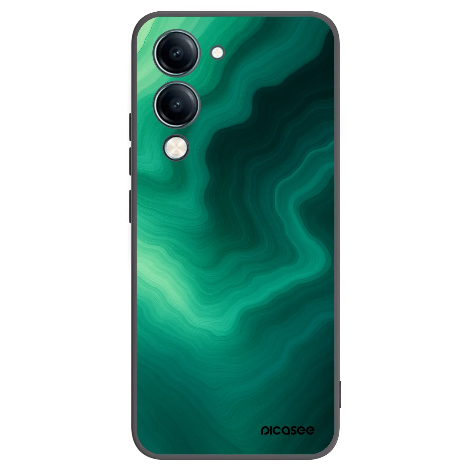 Picasee crna silikonska maskica za Vivo Y29s 5G - Malachite